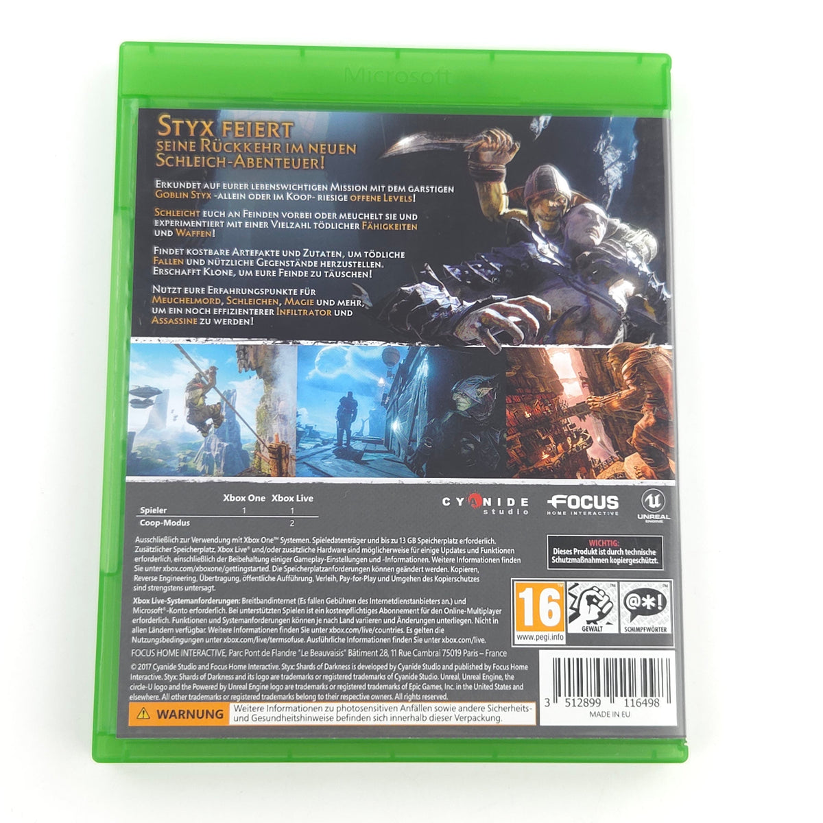 Microsoft Xbox ONE / Series X Spiel: Styx Shards of Darkness (PAL EUR)
