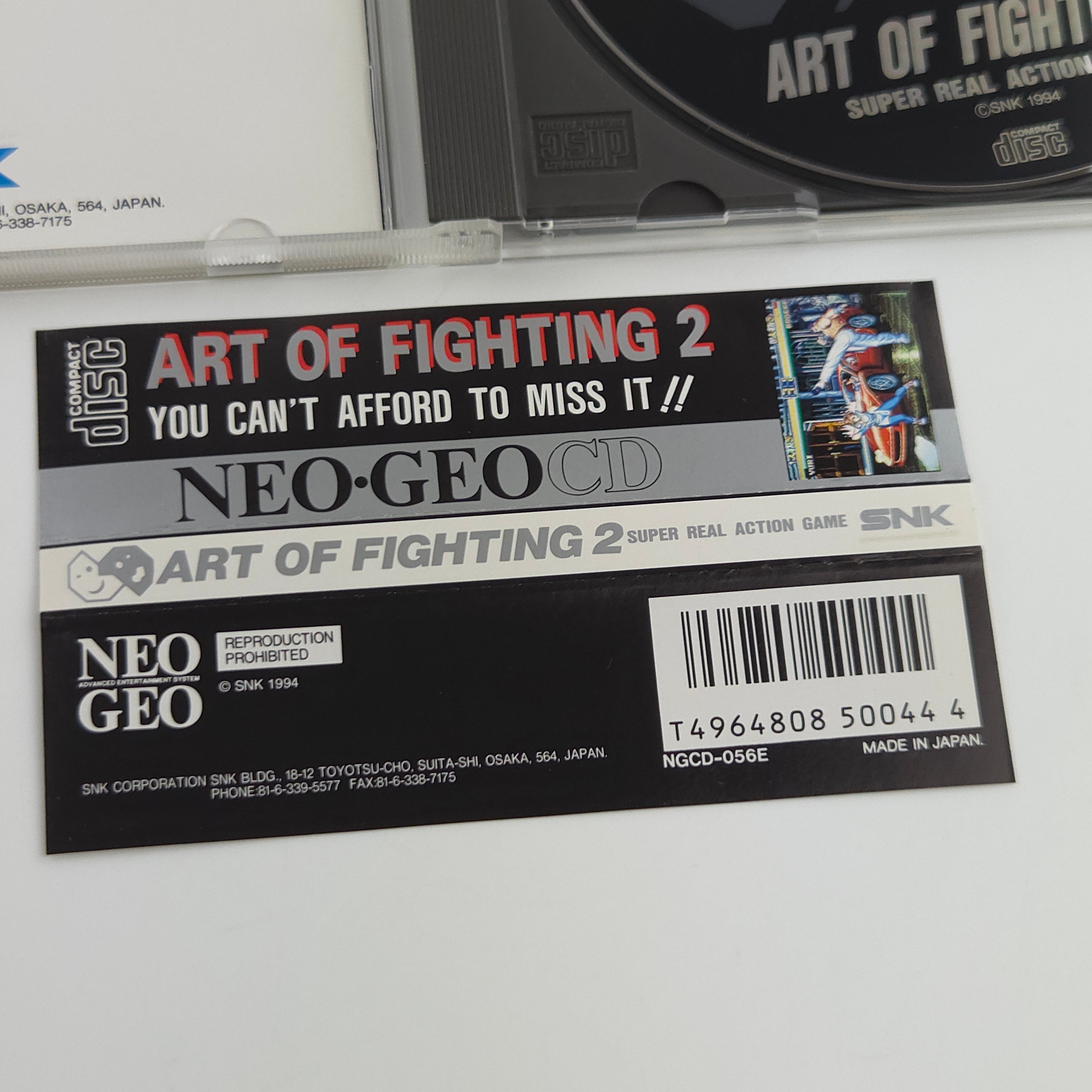 Neo-Geo CD Spiel – Art of Fighting 2 SNK Jewel Case USA OVP