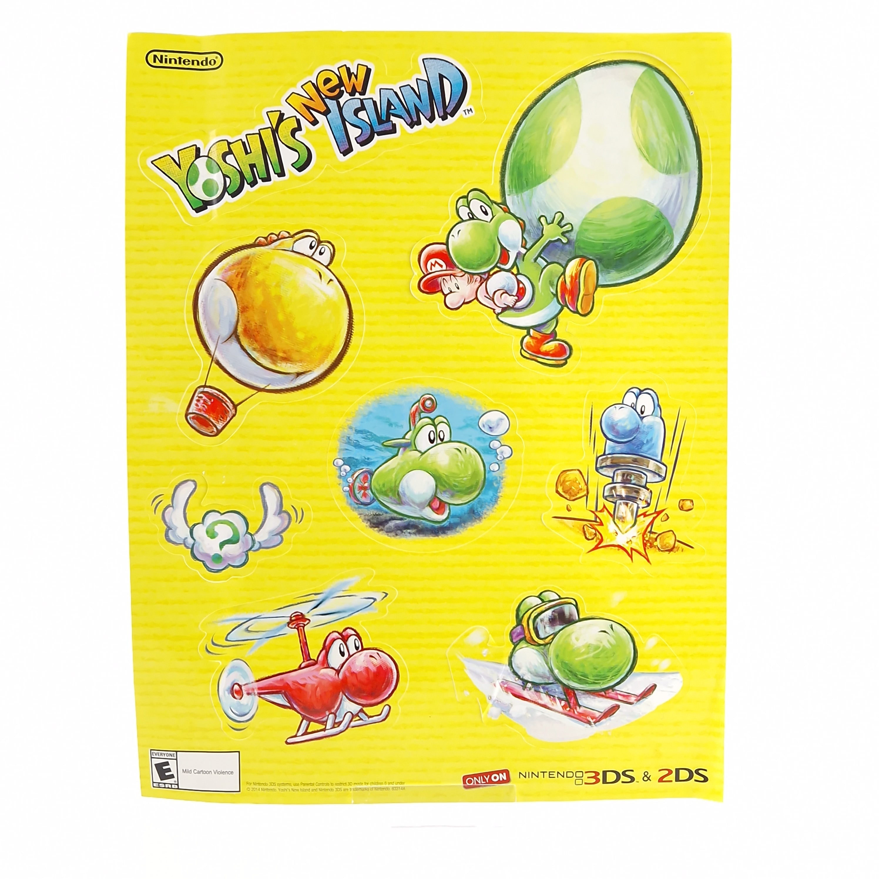 Nintendo DS Promo Sticker – New Yoshis Island 2DS Klebe Neu