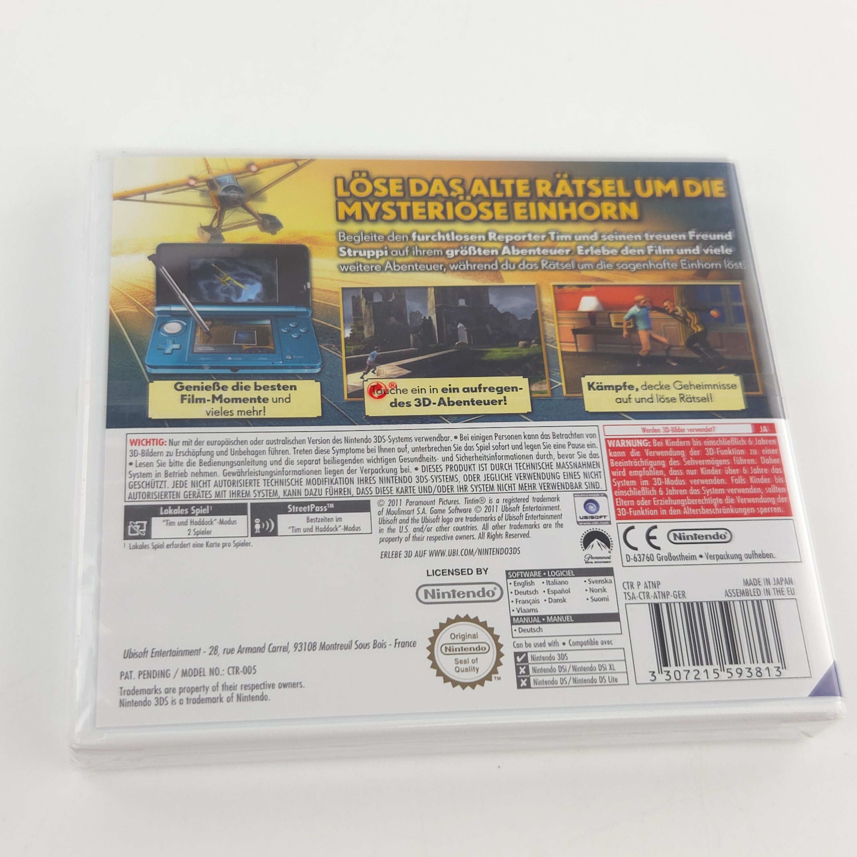 Nintendo 3DS Spiel Die Abenteuer von Tim und Struppi Neu OVP