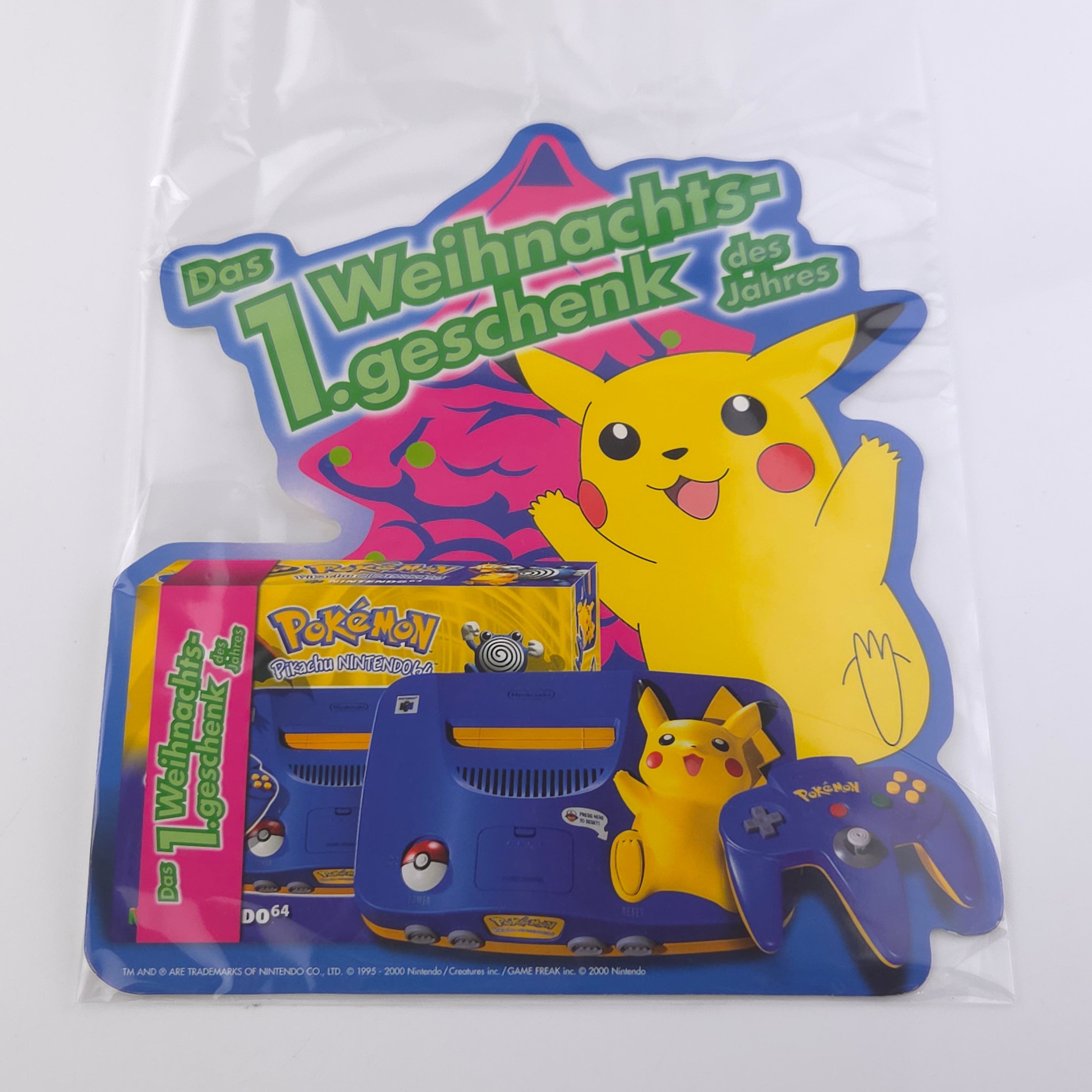 Nintendo 64 Promo Banner Weihnachten Pokemon Pikachu Sign