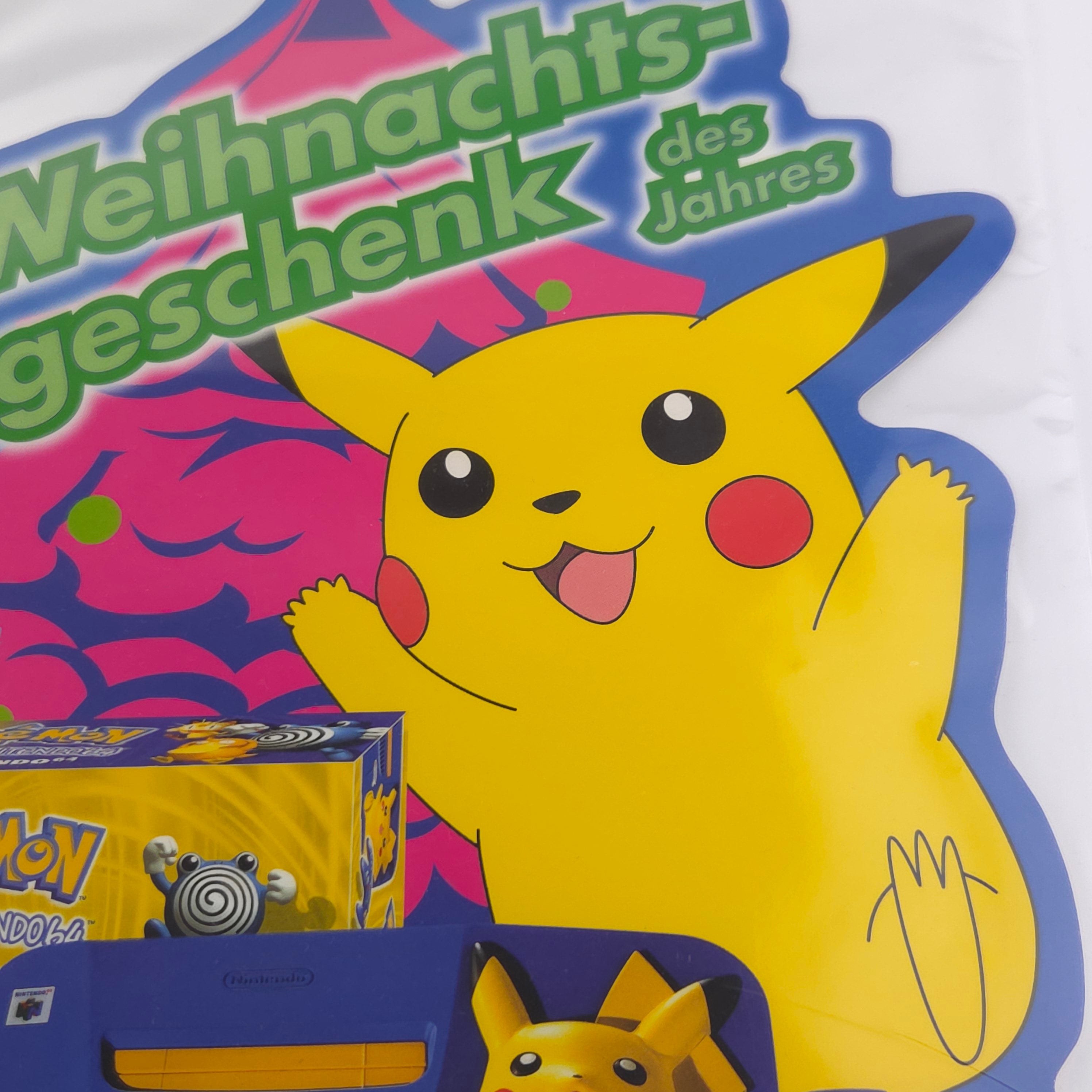 Nintendo 64 Promo Banner Weihnachten Pokemon Pikachu Sign