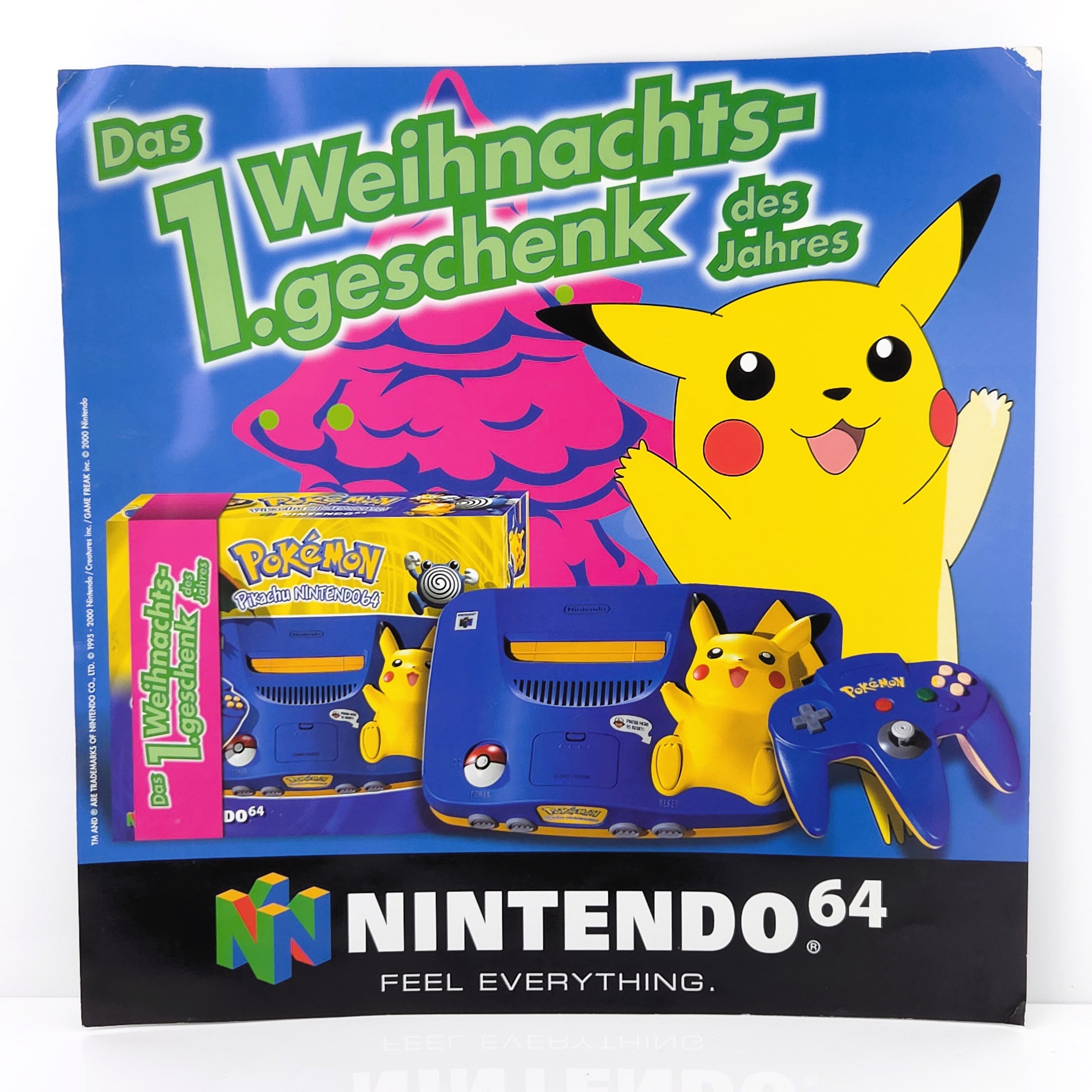 Nintendo 64 Kiosk Sign Poster Pikachu Edition Promo