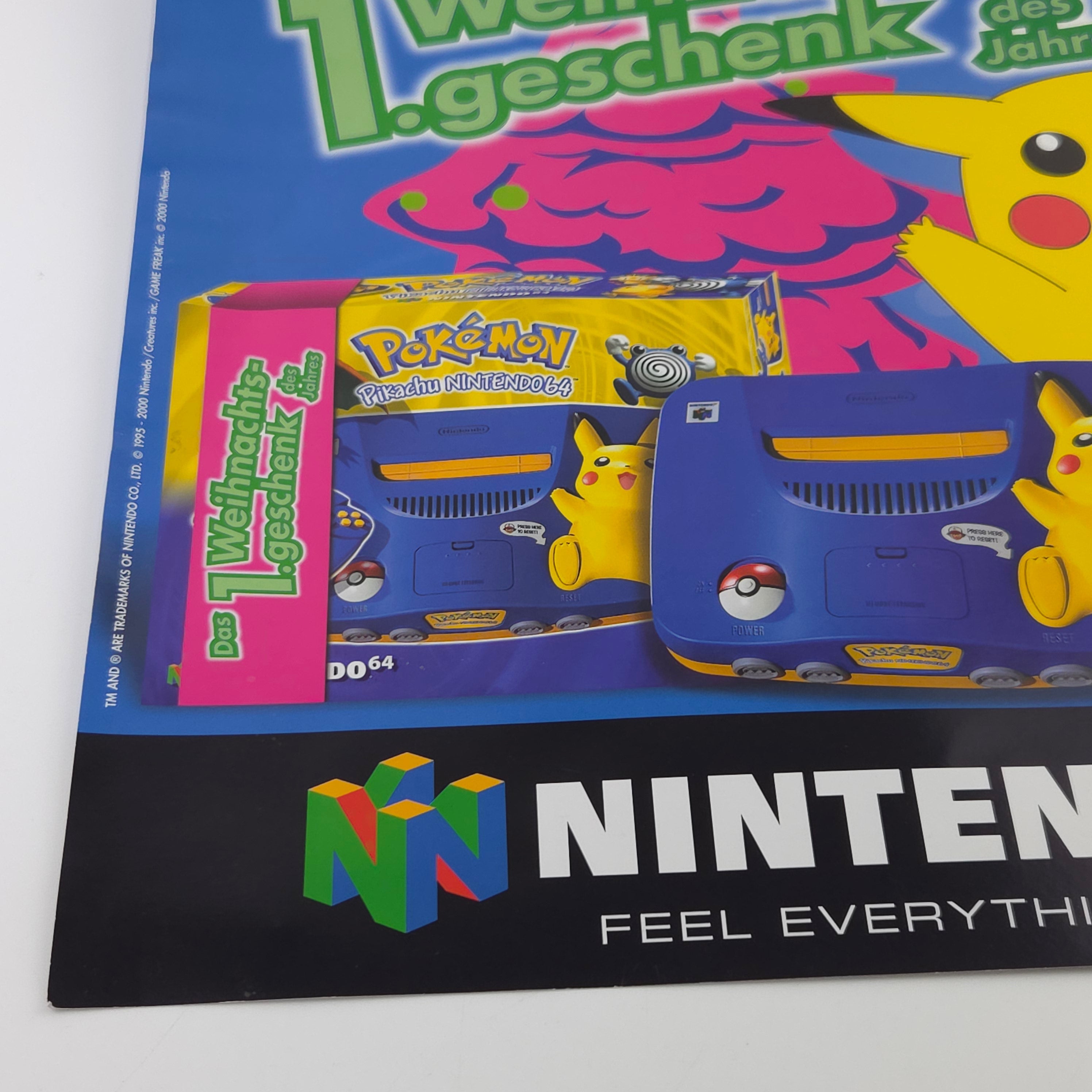Nintendo 64 Kiosk Sign Poster Pikachu Edition Promo