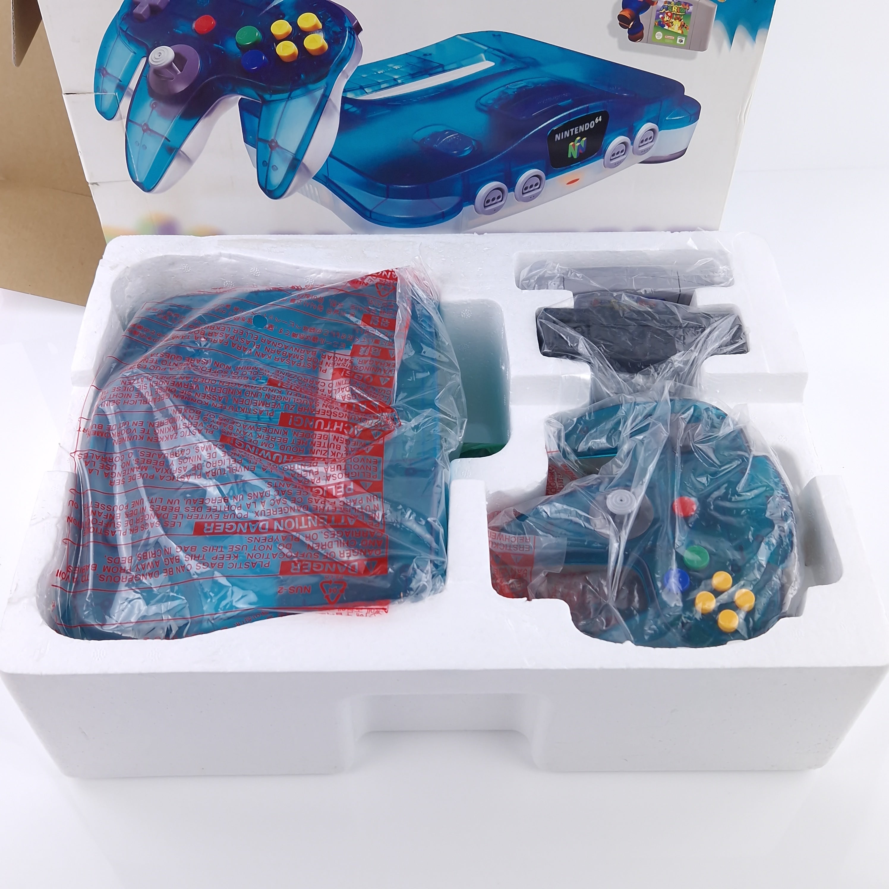 Nintendo 64 Konsole Super Mario 64 Bundle Pak Clear Blue