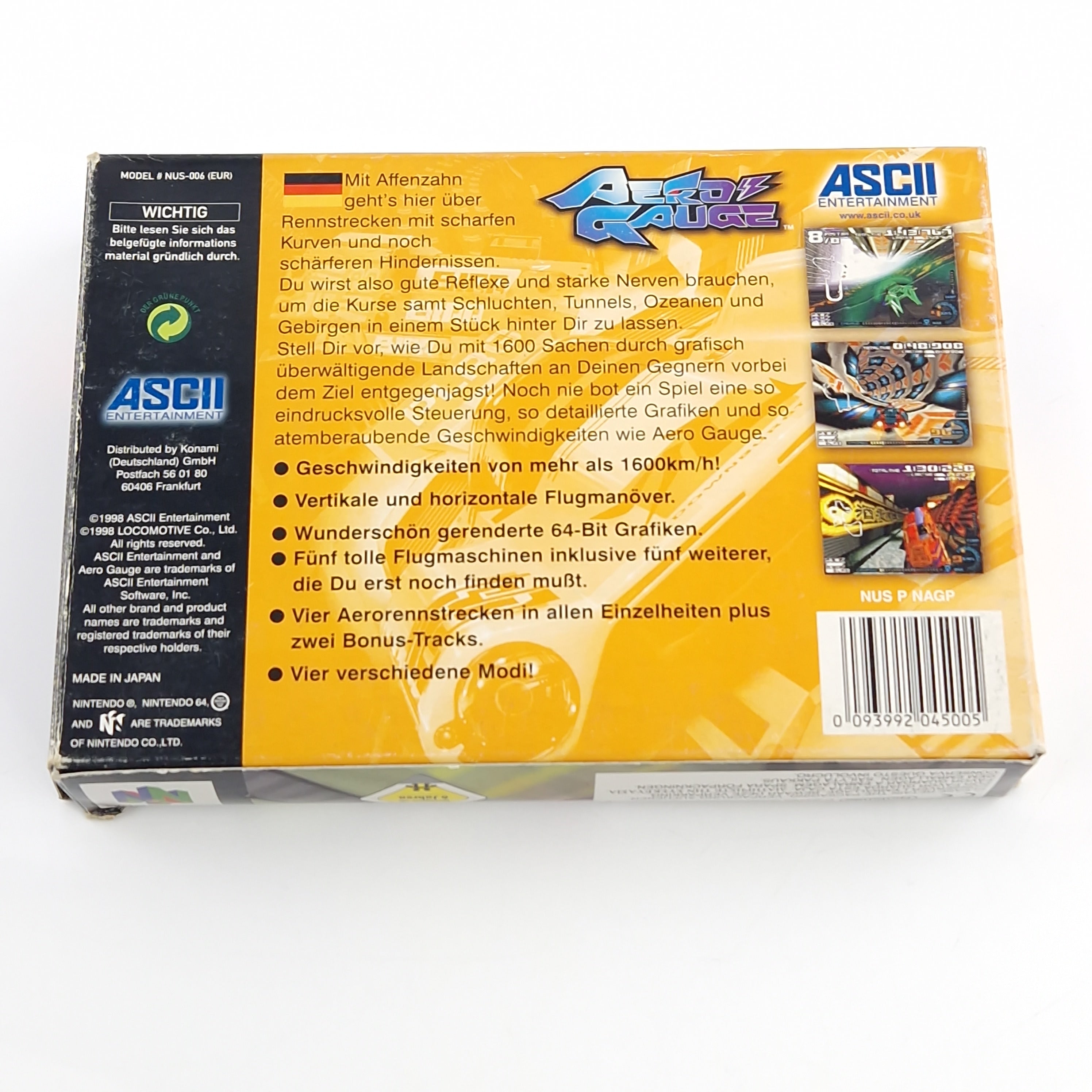 Nintendo 64 Spiel – Aero Gauge OVP Anleitung PAL N64