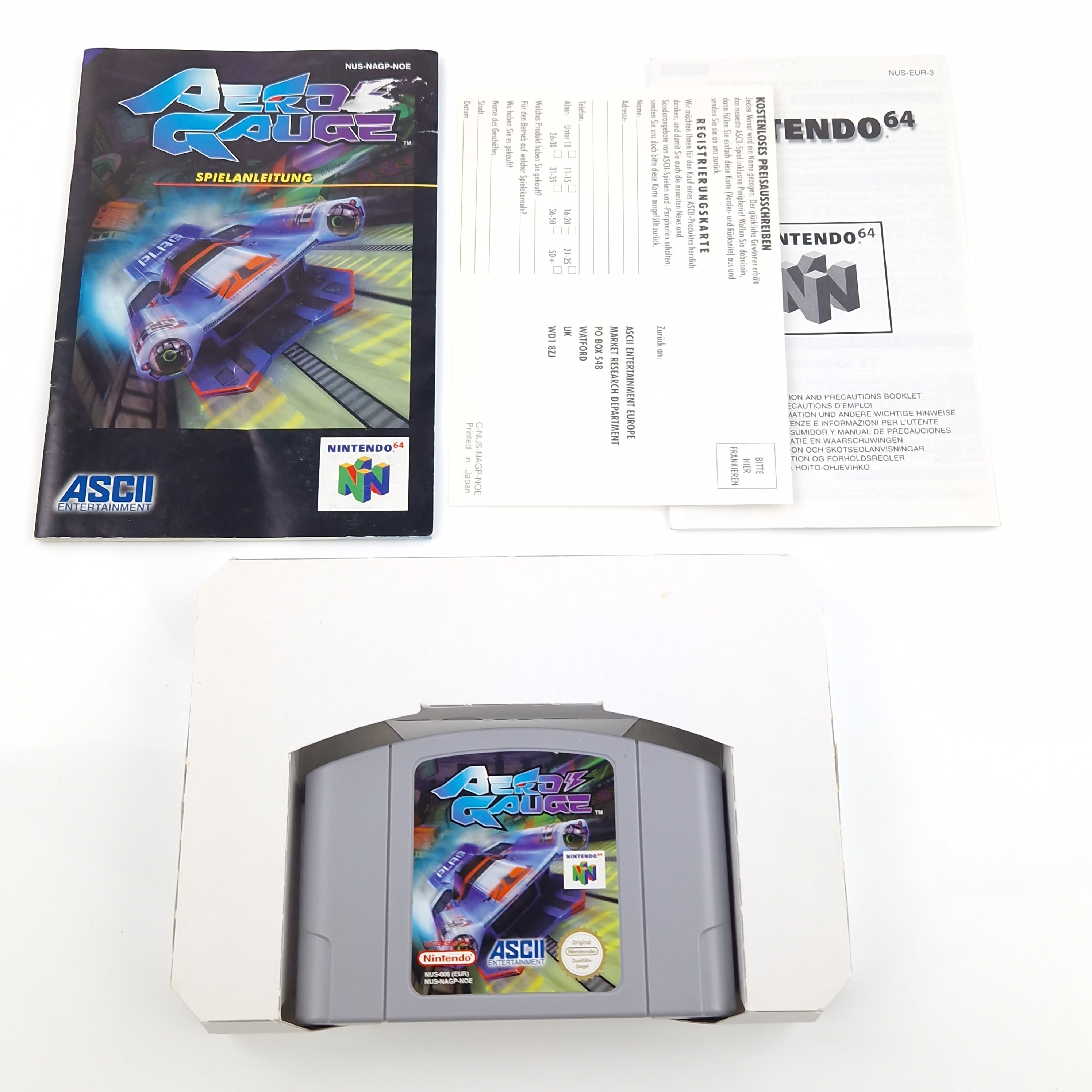 Nintendo 64 Spiel – Aero Gauge Modul Anleitung OVP PAL