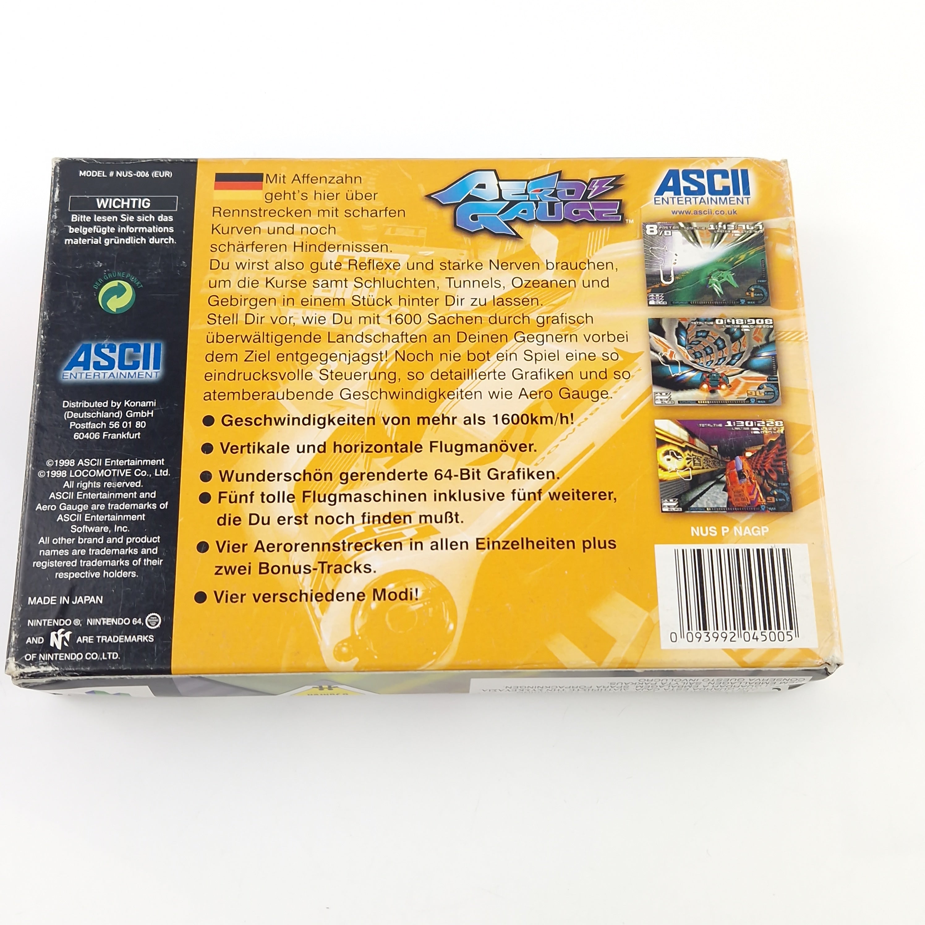 Nintendo 64 Spiel – Aero Gauge Modul Anleitung OVP PAL