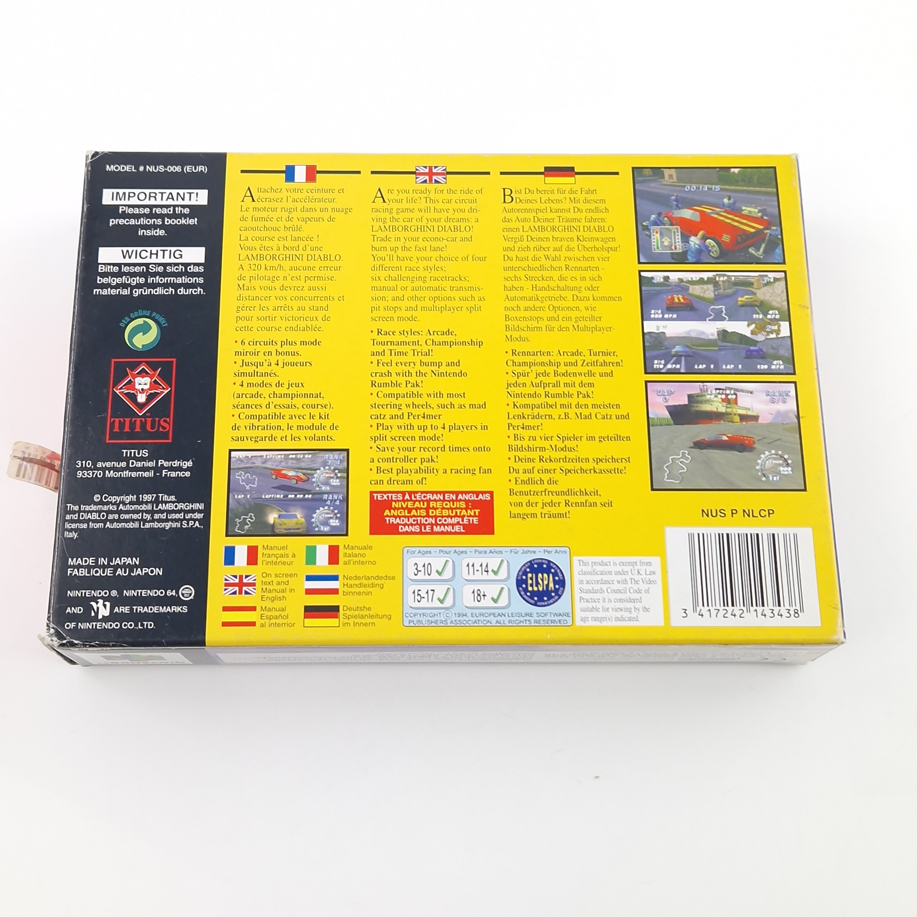 Nintendo 64 Spiel – Automobili Lamborghi (PAL OVP CIB)