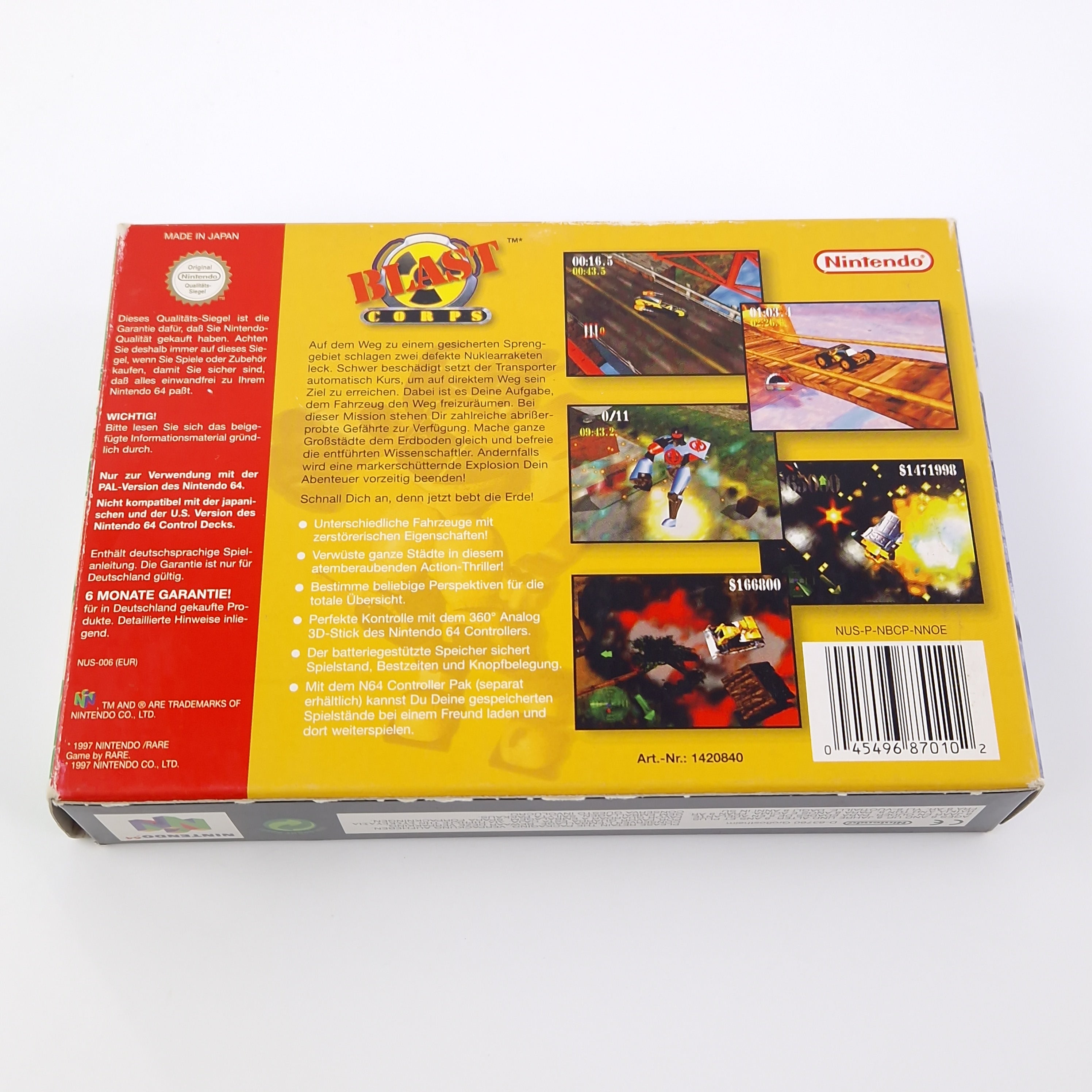 Nintendo 64 Spiel – Blast Corps Modul Anleitung OVP PAL
