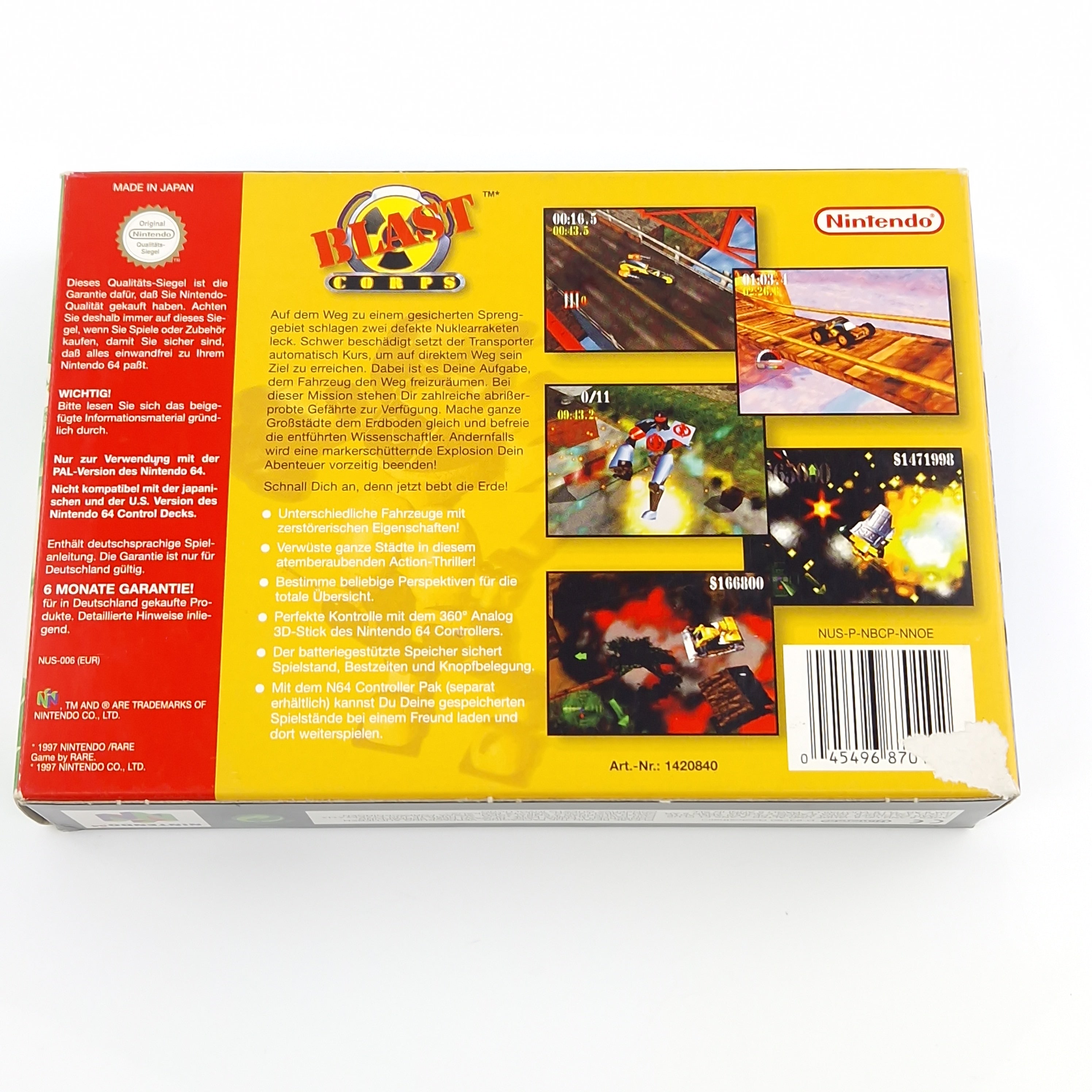 Nintendo 64 Spiel – Blast Corps OVP PAL NNOE CIB