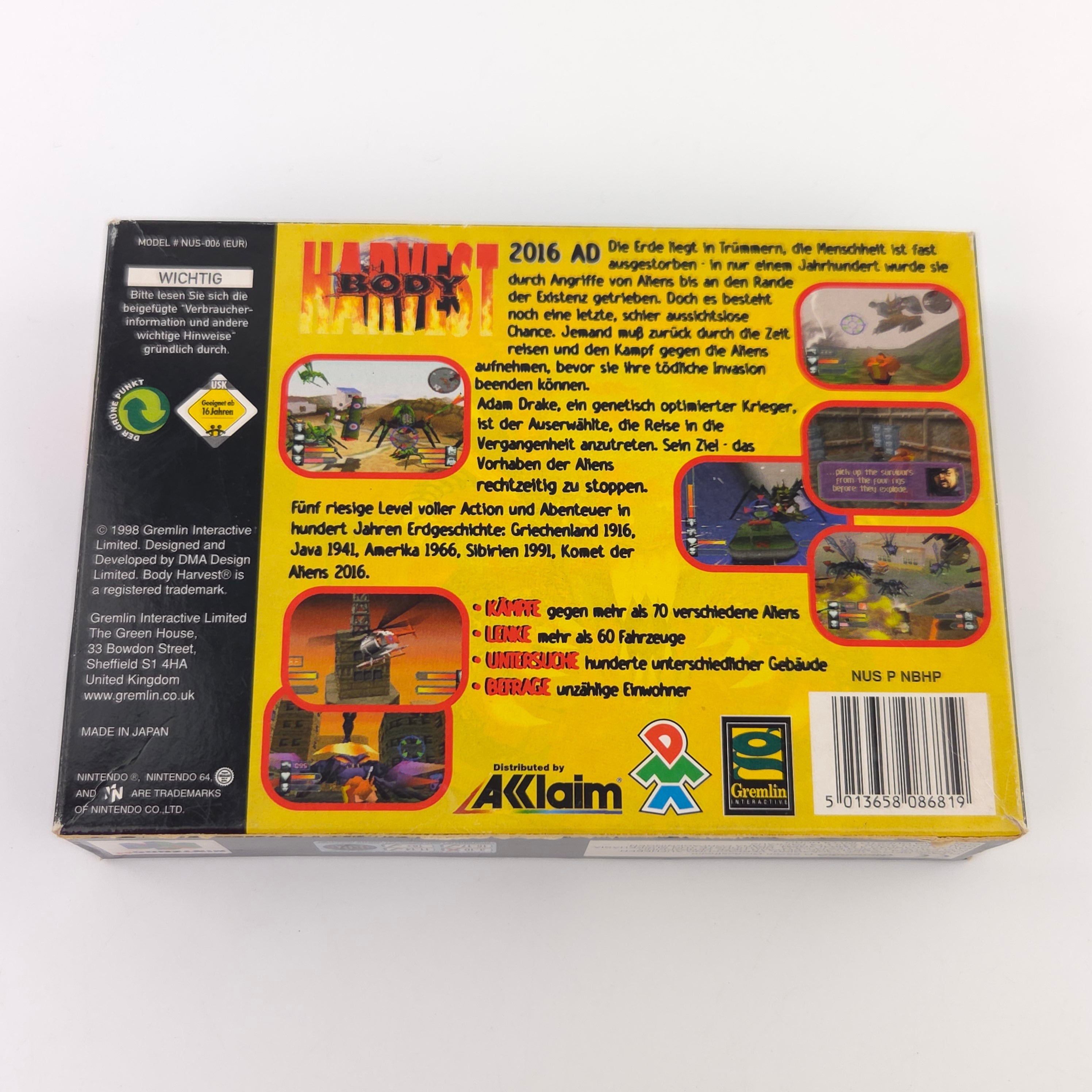 Nintendo 64 Spiel – Body Harvest (OVP PAL)