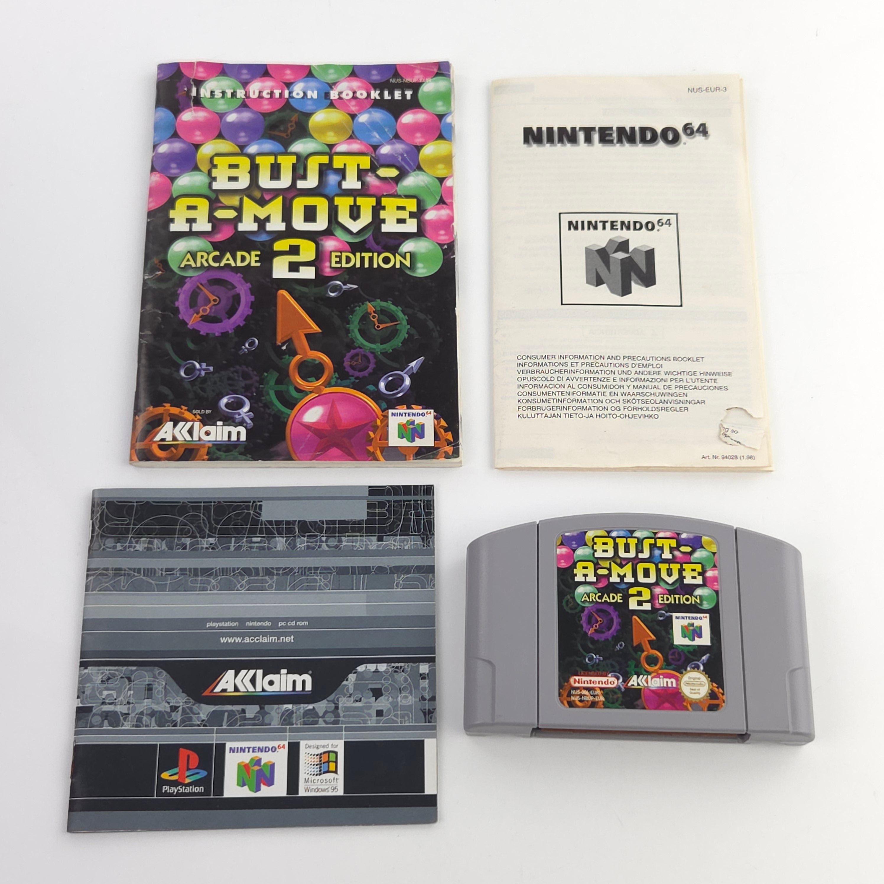 N64 Spiel Bust A Move 2 Arcade Edition OVP PAL Acclaim