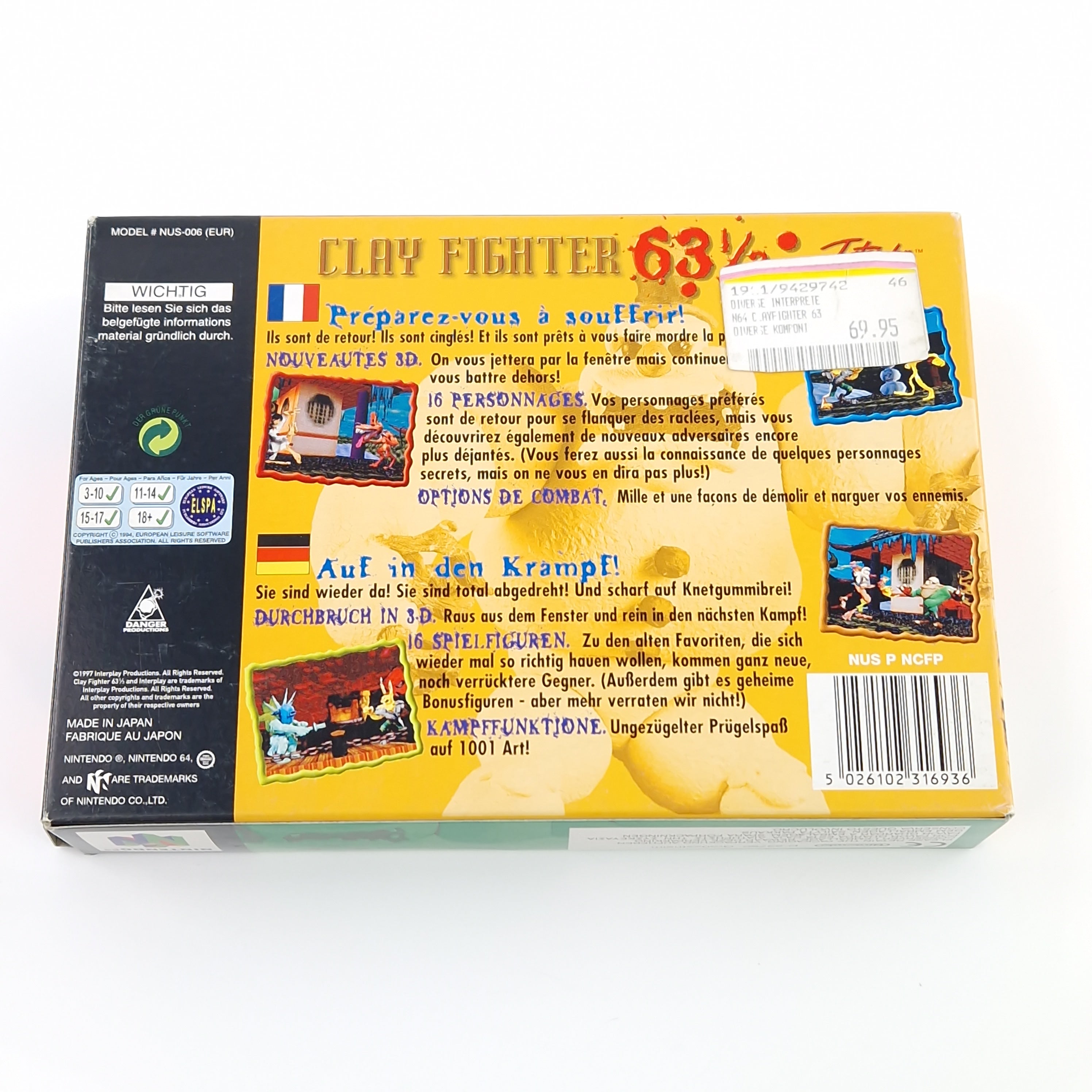 Nintendo 64 Spiel – Clay Fighter 63 1/3 (N64 PAL OVP)