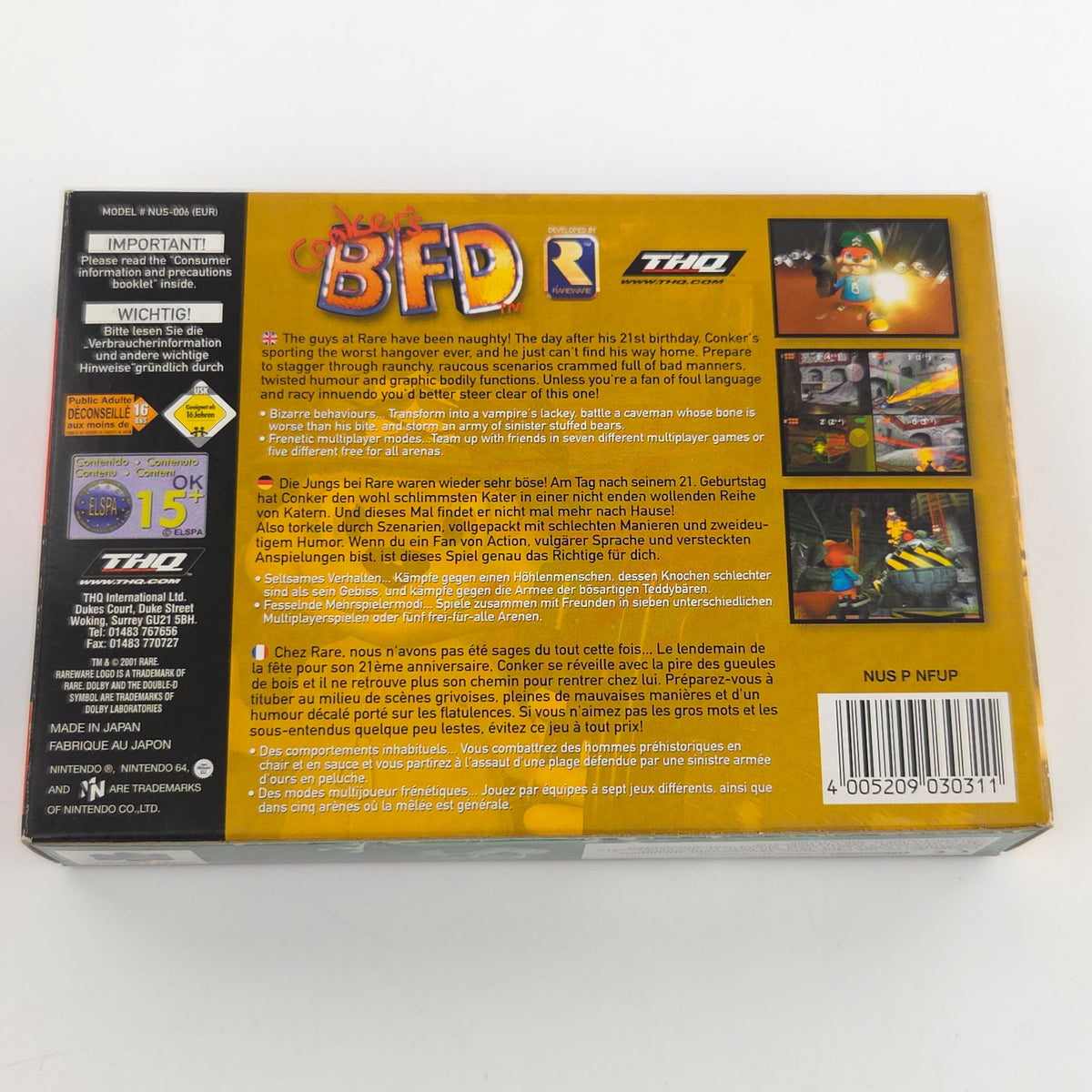 Nintendo 64 Spiel Conkers Bad Fur Day OVP
