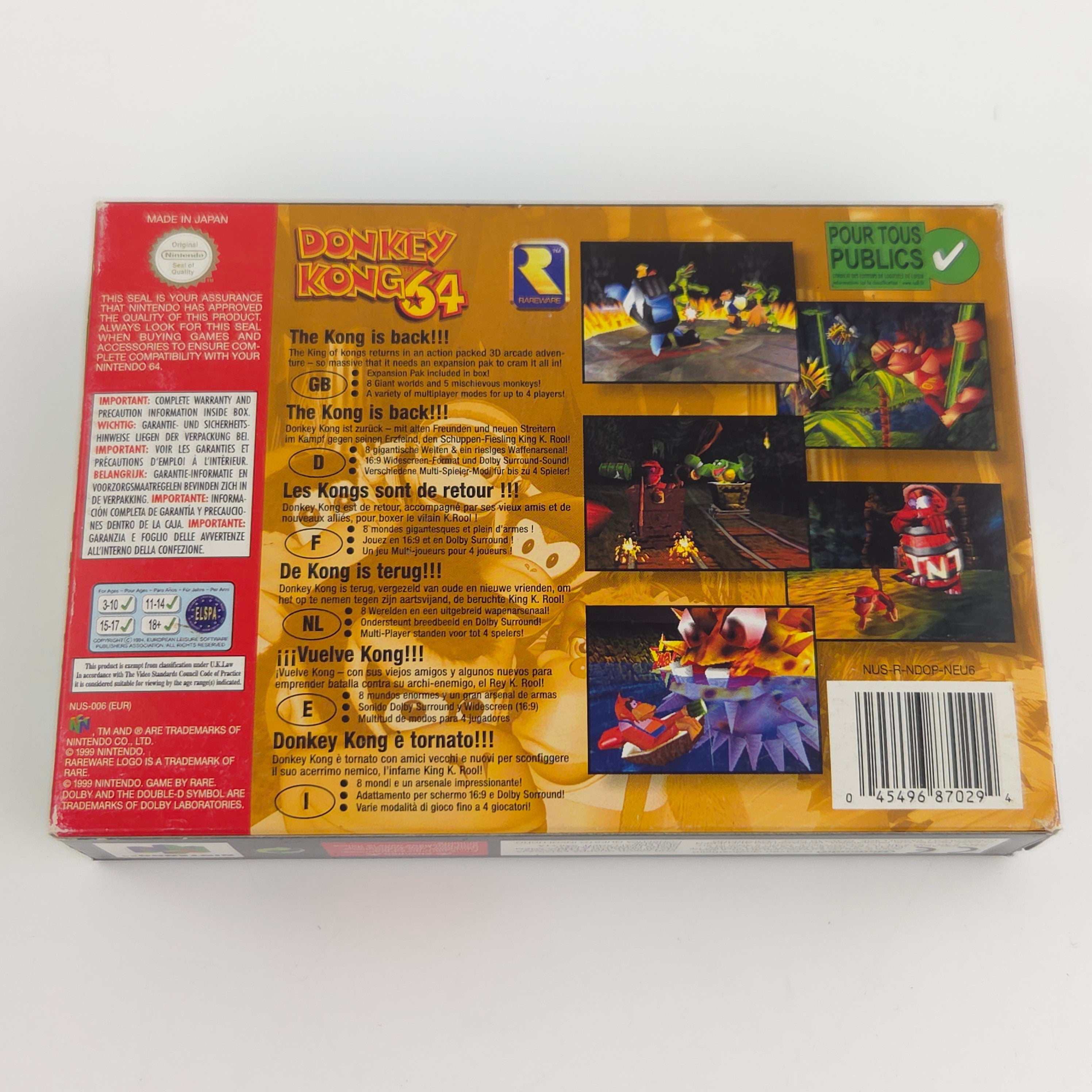 Nintendo 64 Spiel Donkey Kong 64 Modul Anleitung OVP PAL