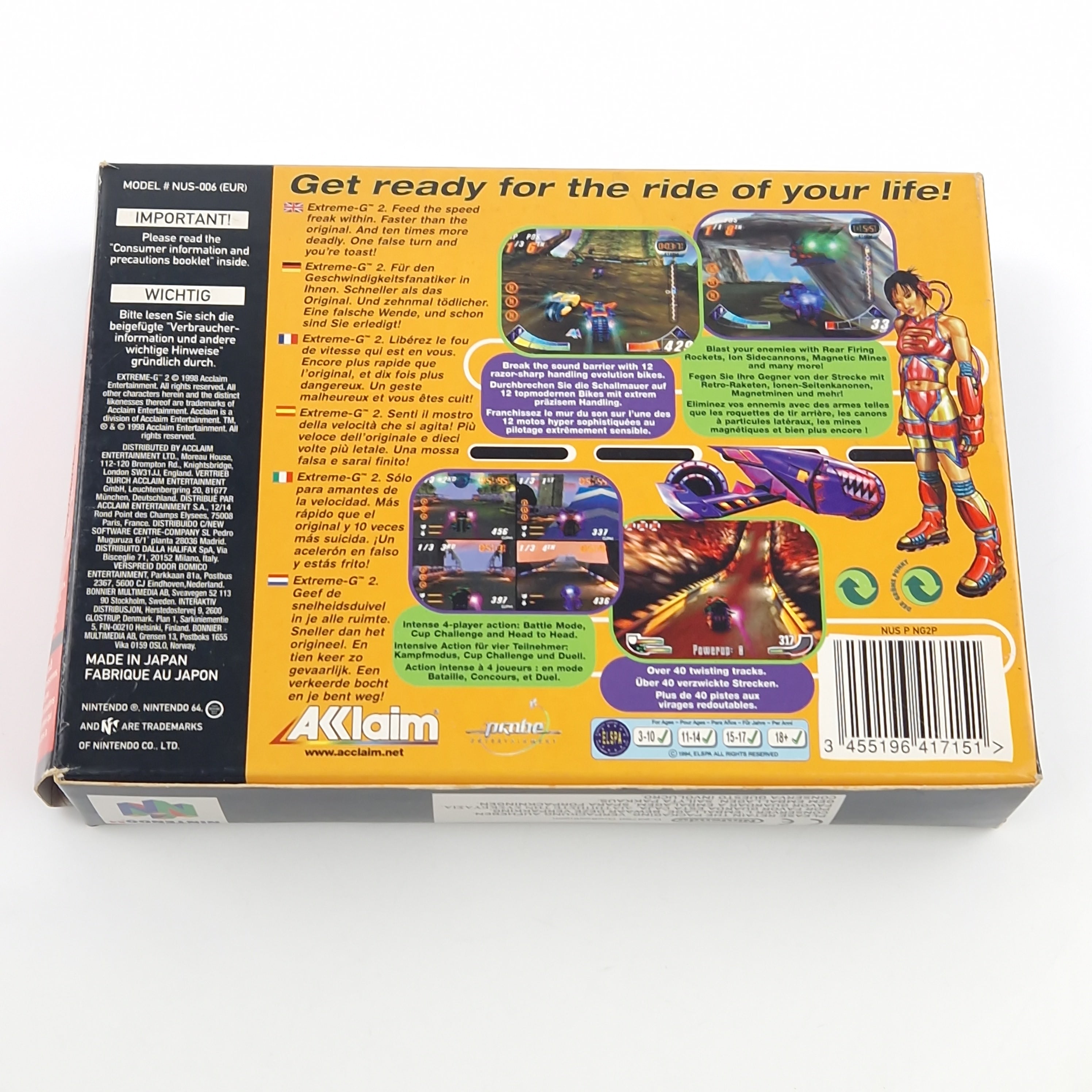 Nintendo 64 Spiel – Extreme-G XG 2 OVP Anleitung CIB N64 PAL