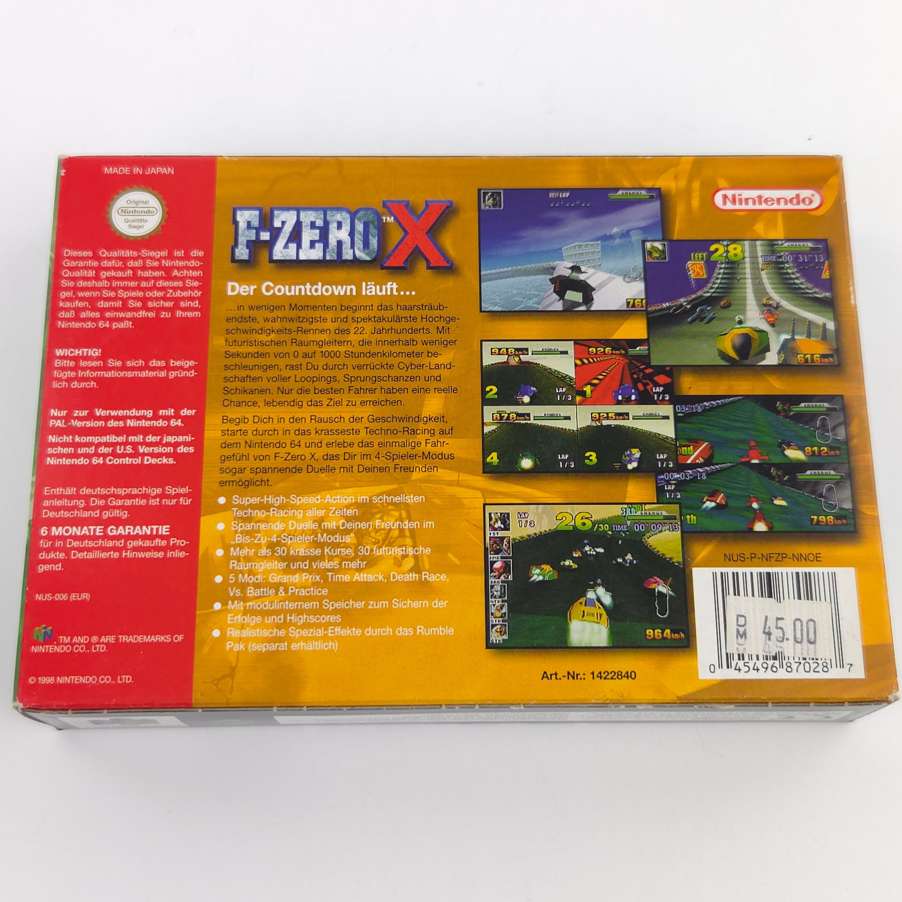 Nintendo 64 Spiel F-Zero X N64 OVP CIB PAL EUR Gebraucht