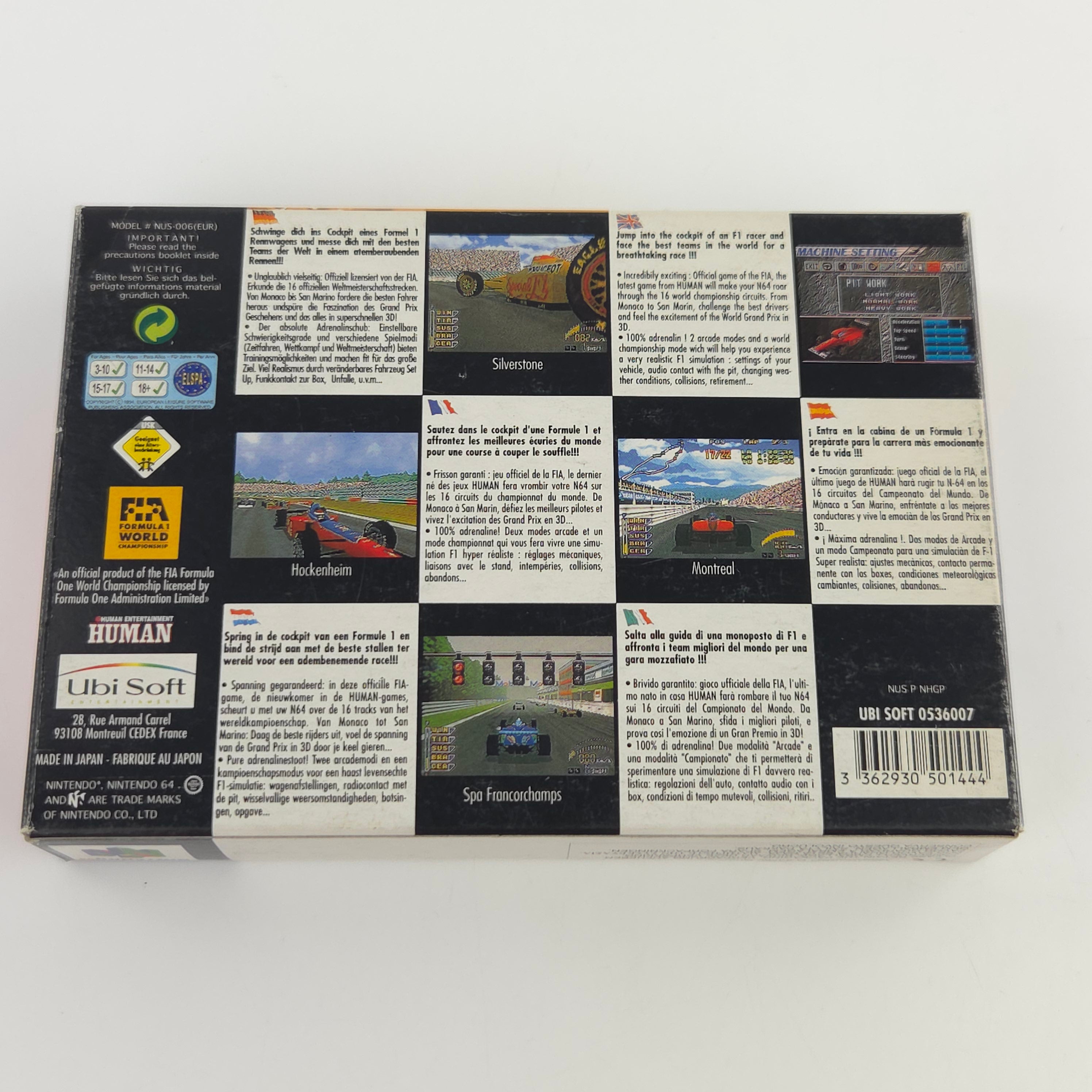 Nintendo 64 Spiel F1 Pole Position 64 Modul Anleitung OVP