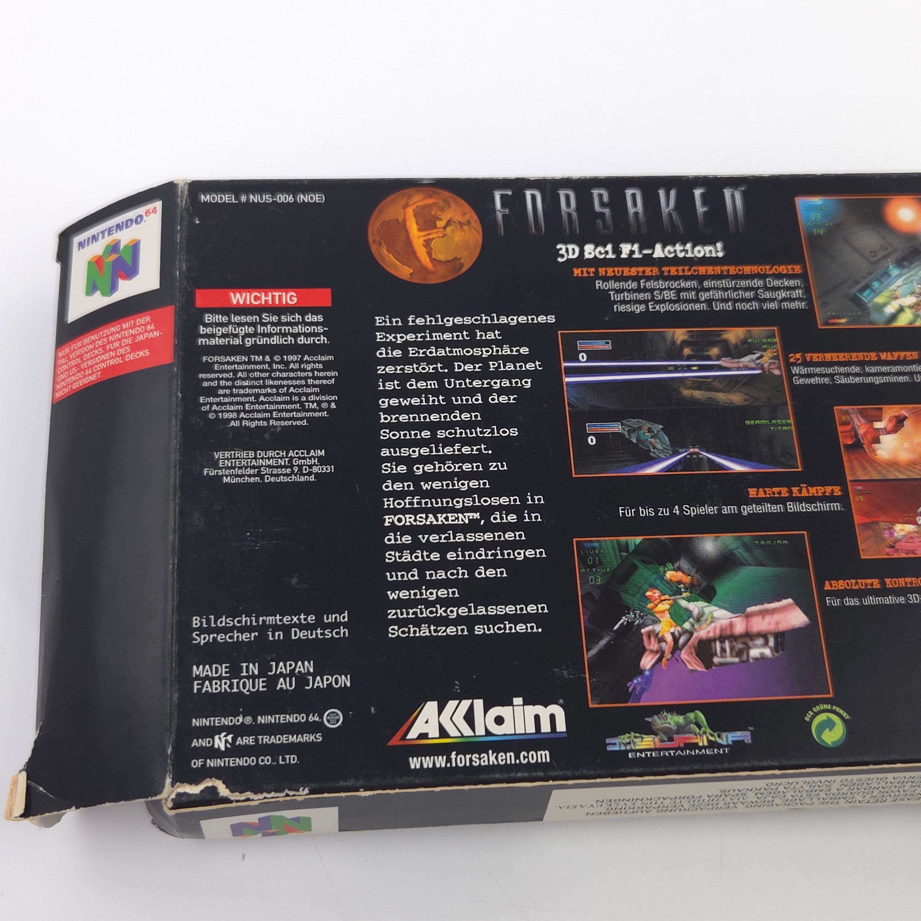 Nintendo 64 Spiel – Forsaken (N64 OVP PAL)