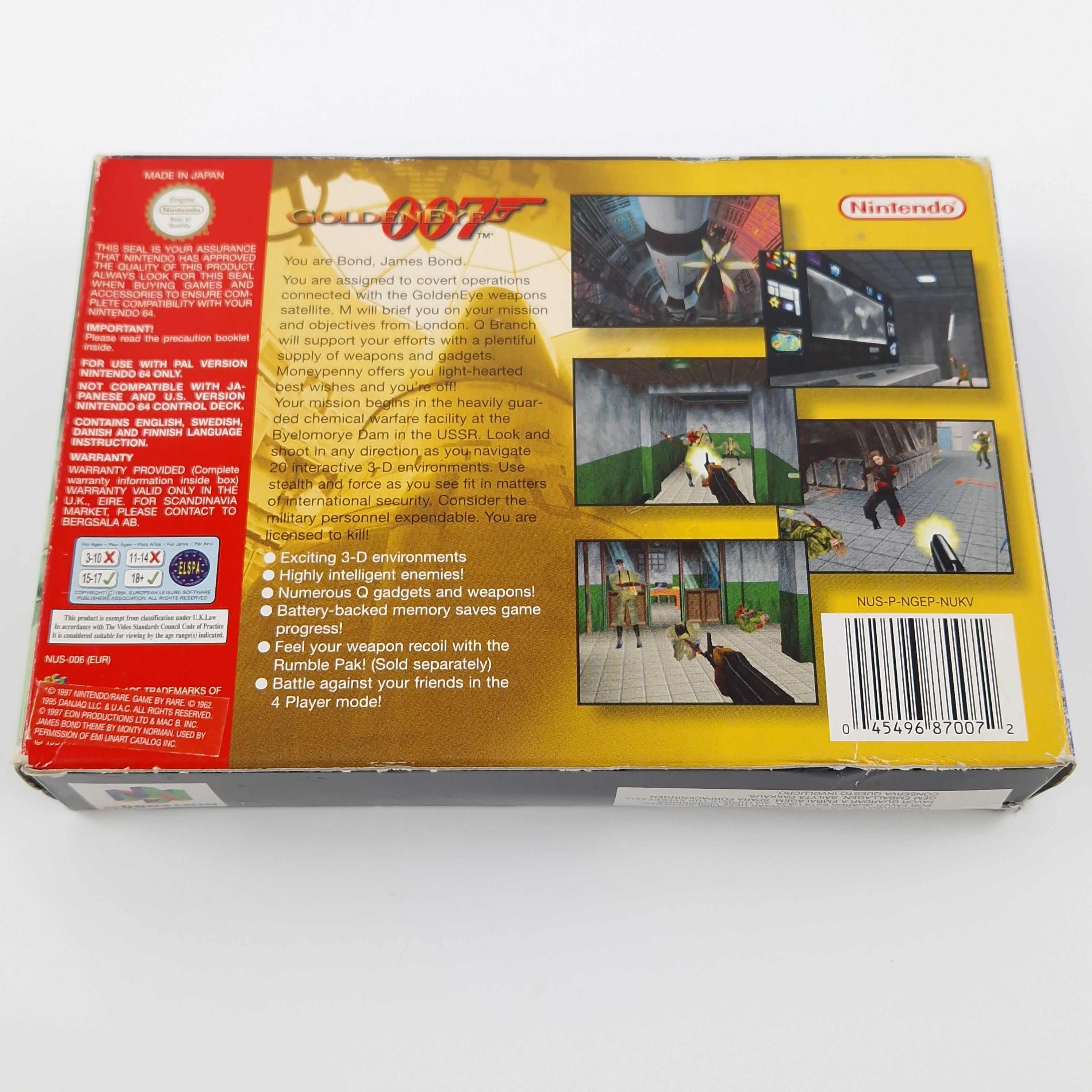 Nintendo 64 Spiel – Goldeneye 007 Modul Anleitung OVP PAL