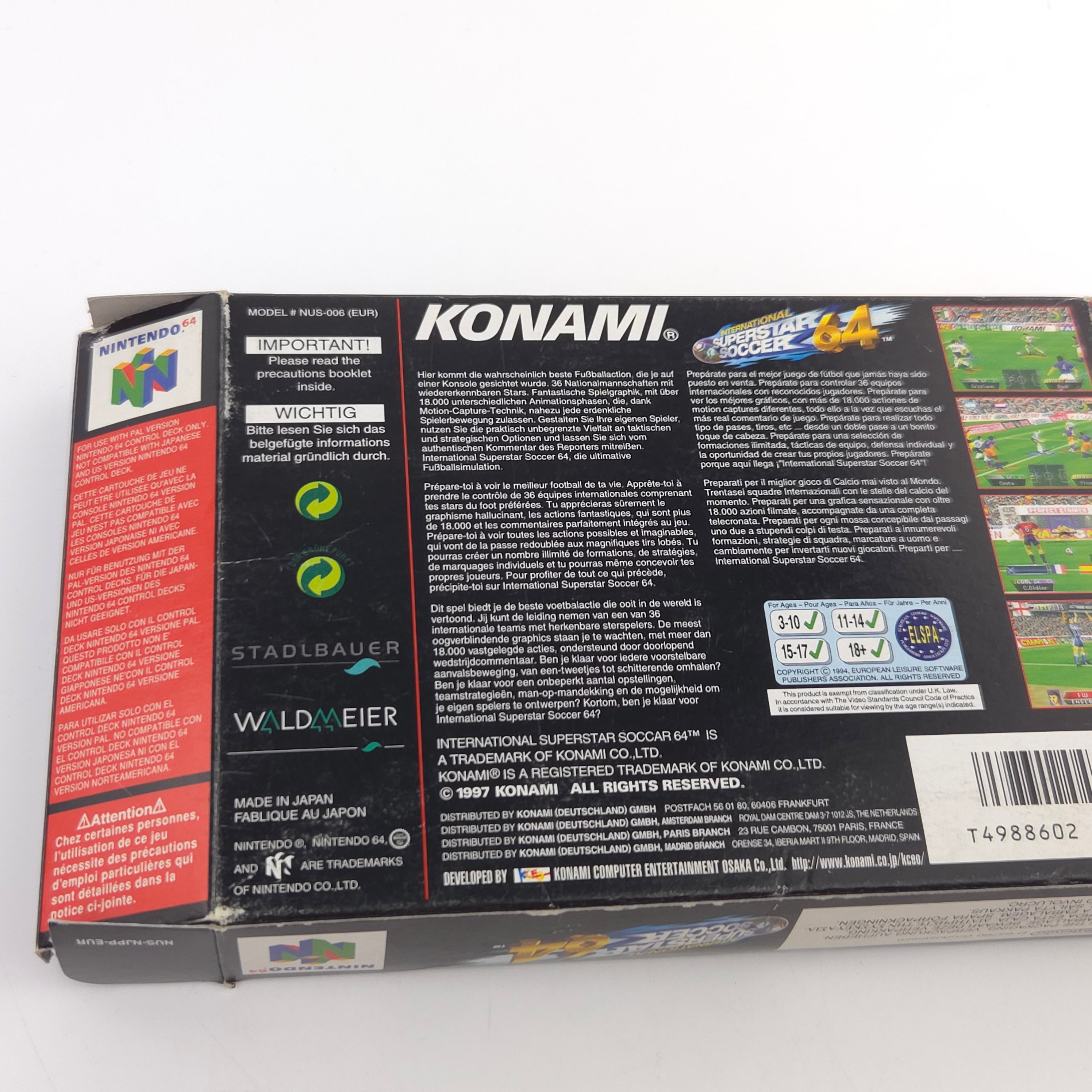 Nintendo 64 Spiel – International Superstar Soccer 64 OVP