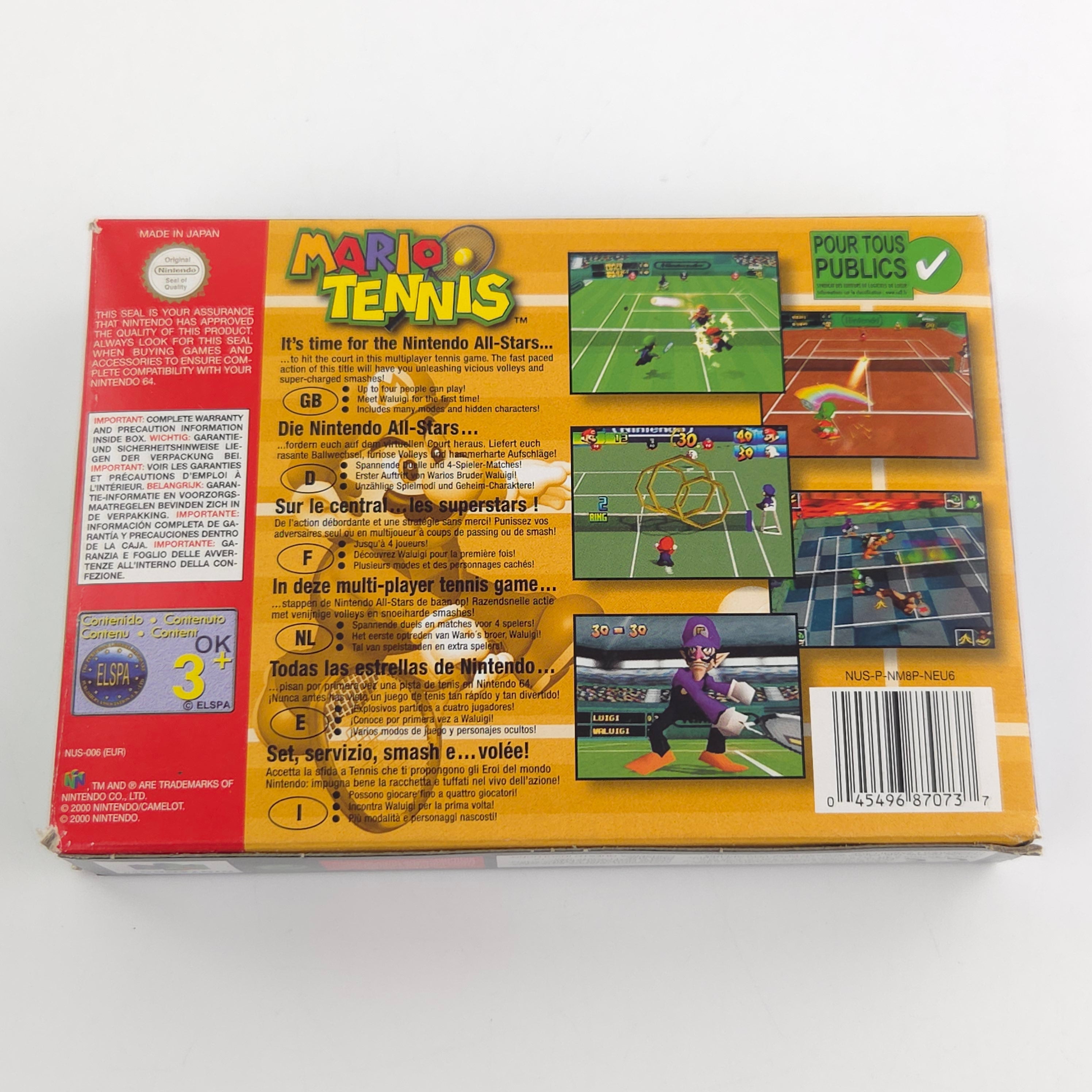 Nintendo 64 Spiel Mario Tennis N64 OVP CIB PAL EUR
