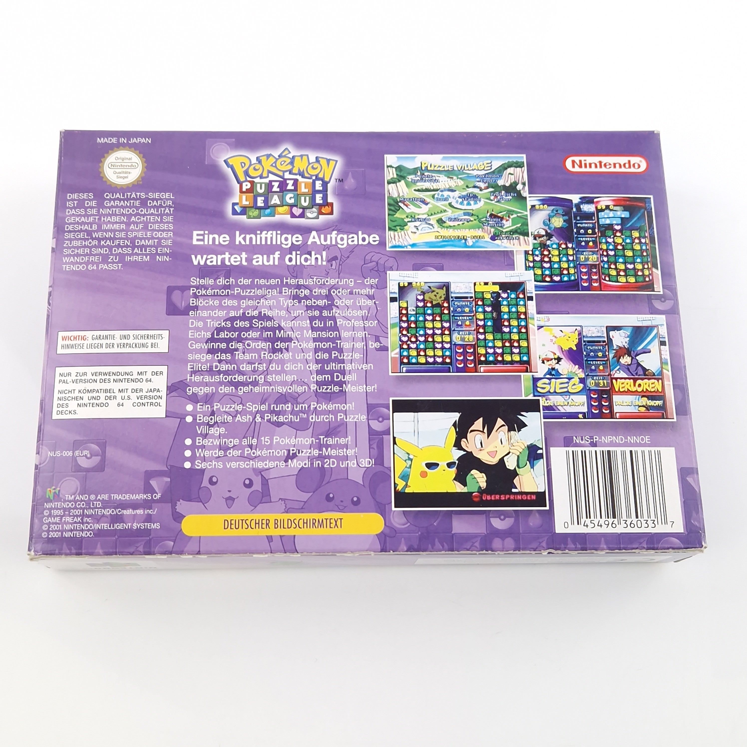 Nintendo 64 Spiel – Pokemon Puzzle League N64 OVP PAL