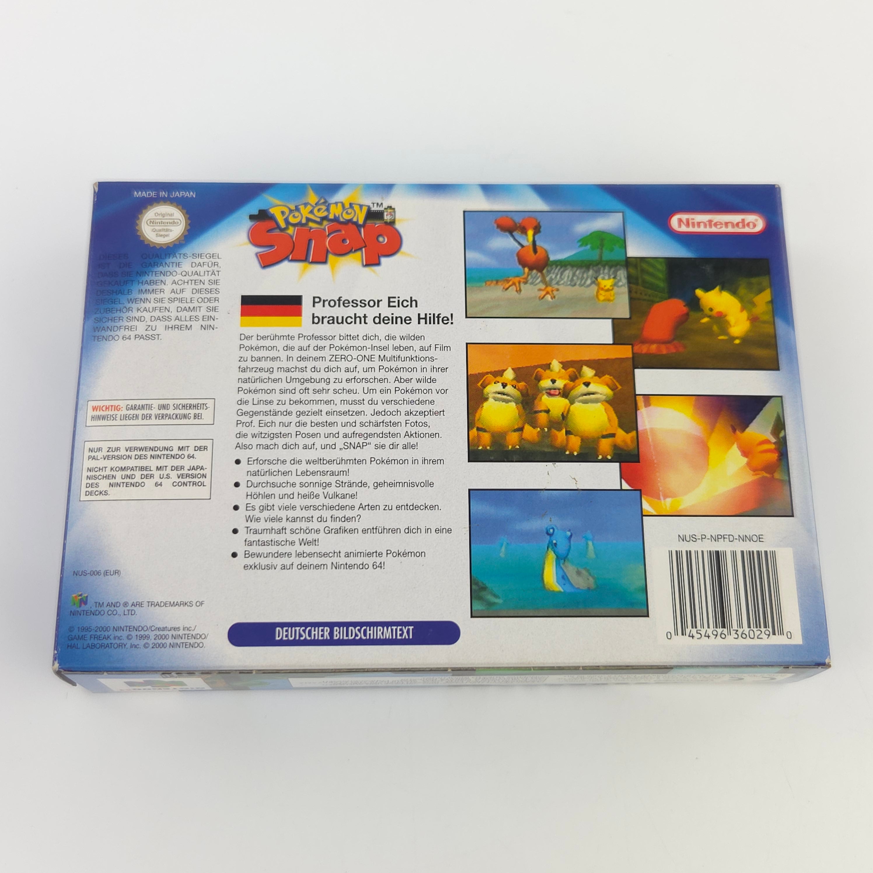Nintendo 64 Spiel Pokemon Snap N64 Modul Anleitung OVP PAL