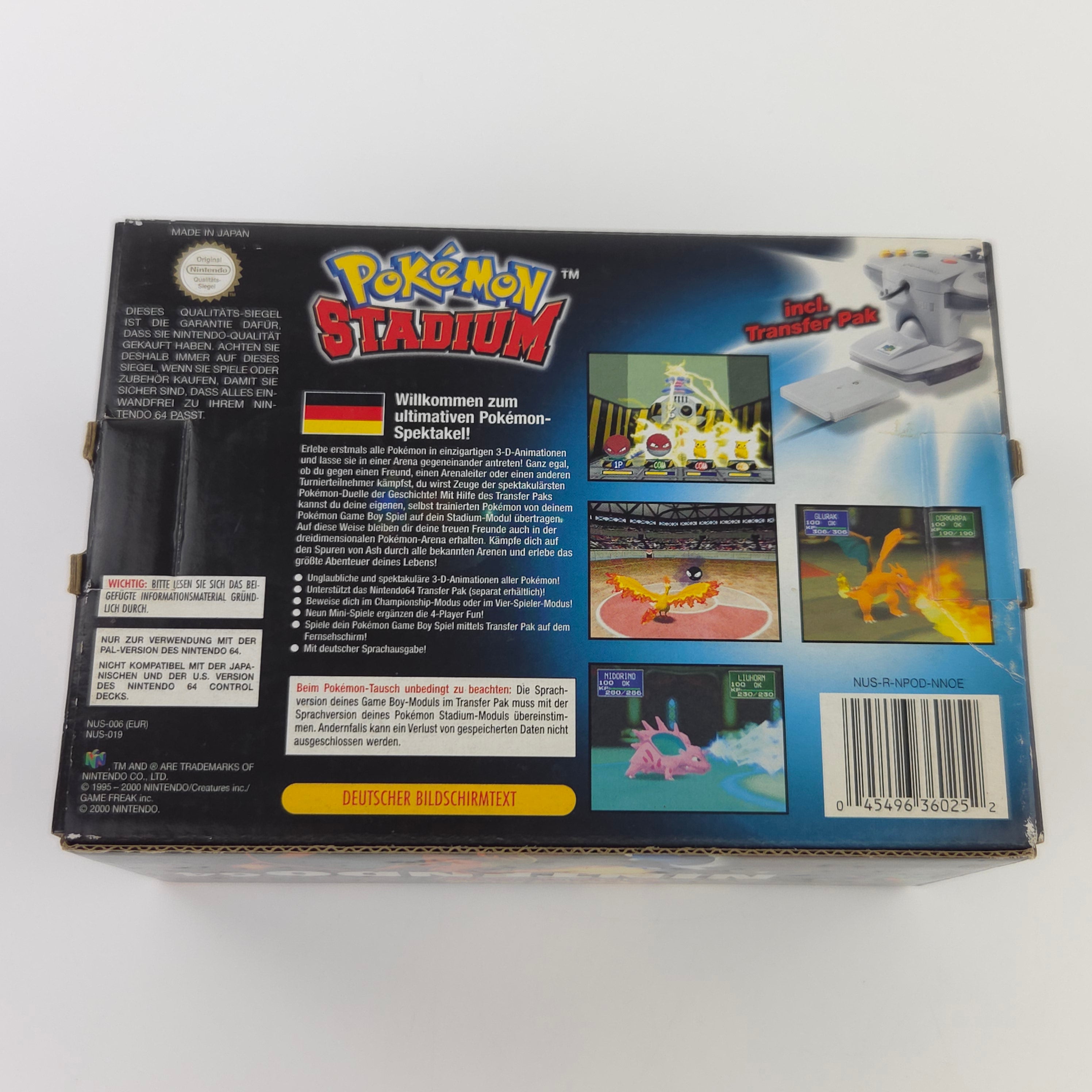 Nintendo 64 Spiel Pokemon Stadium N64 Modul Anleitung OVP