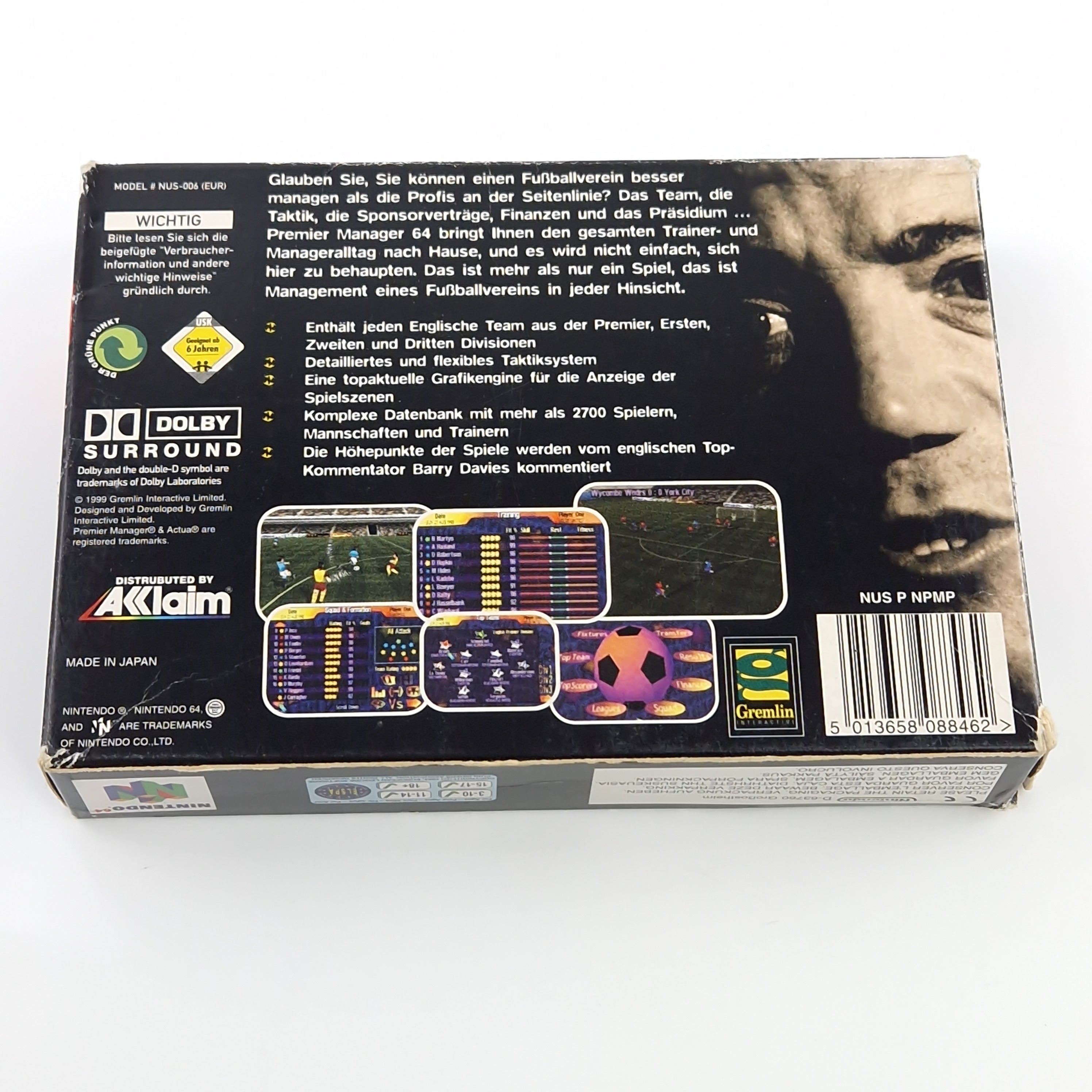 Nintendo 64 Spiel – Premier Manager 64 (OVP PAL N64)