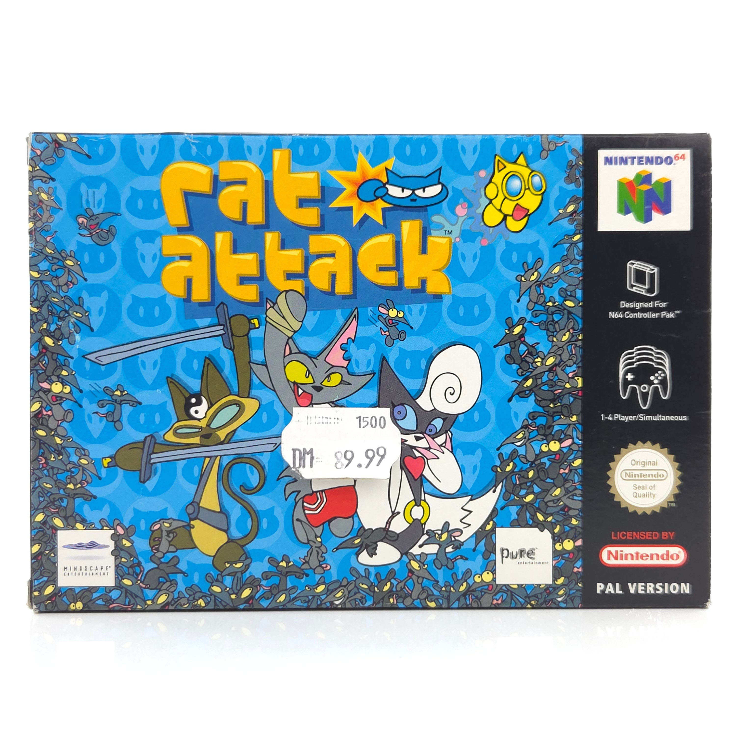 Nintendo 64 Spiel Rat Attack N64 OVP CIB PAL Mattel