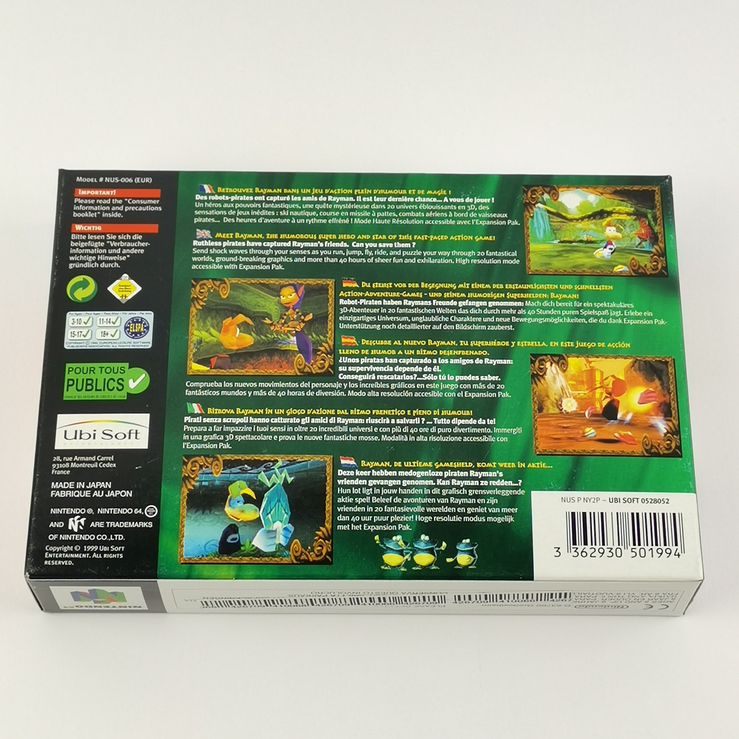 Nintendo 64 Spiel – Rayman The Great Escape OVP Neu PAL