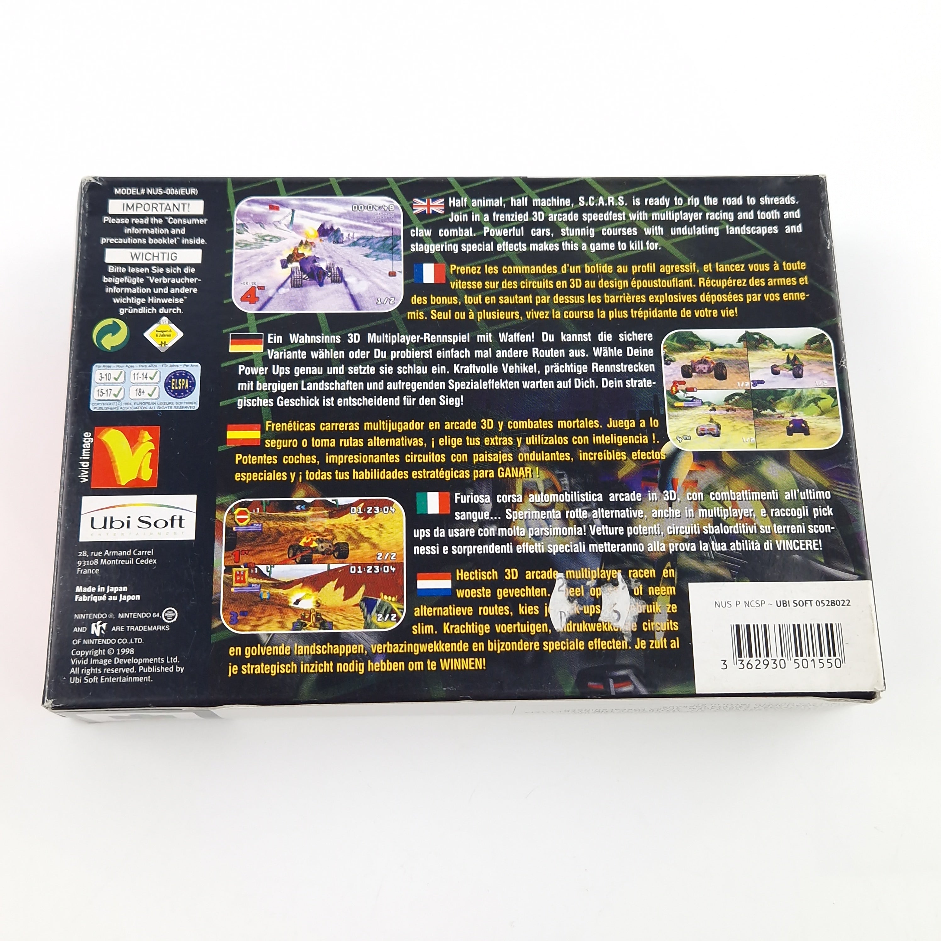 Nintendo 64 Spiel – SCARS Modul OVP Anleitung N64 PAL EUR