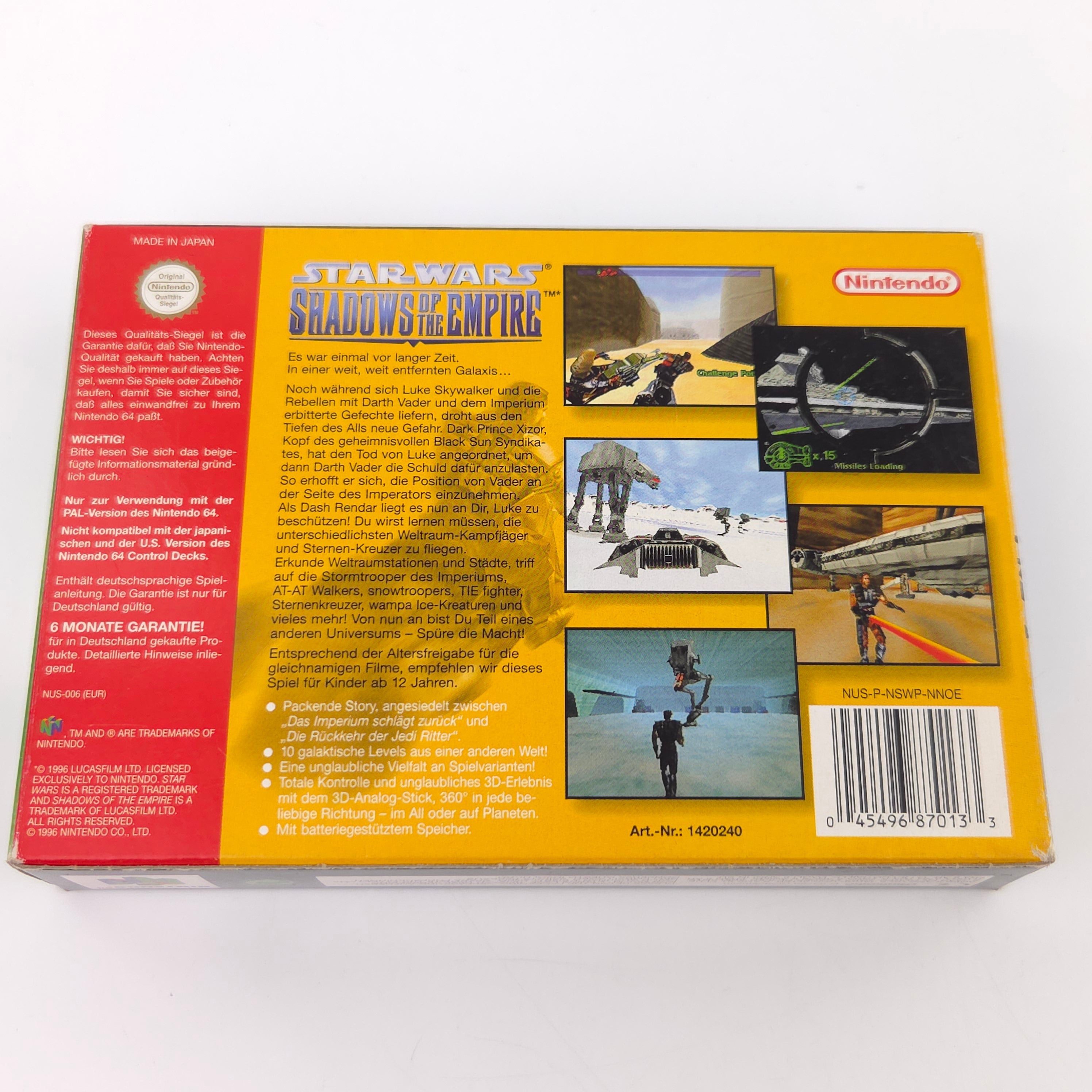 Nintendo 64 Spiel – Star Wars Shadows of the Empire (OVP)