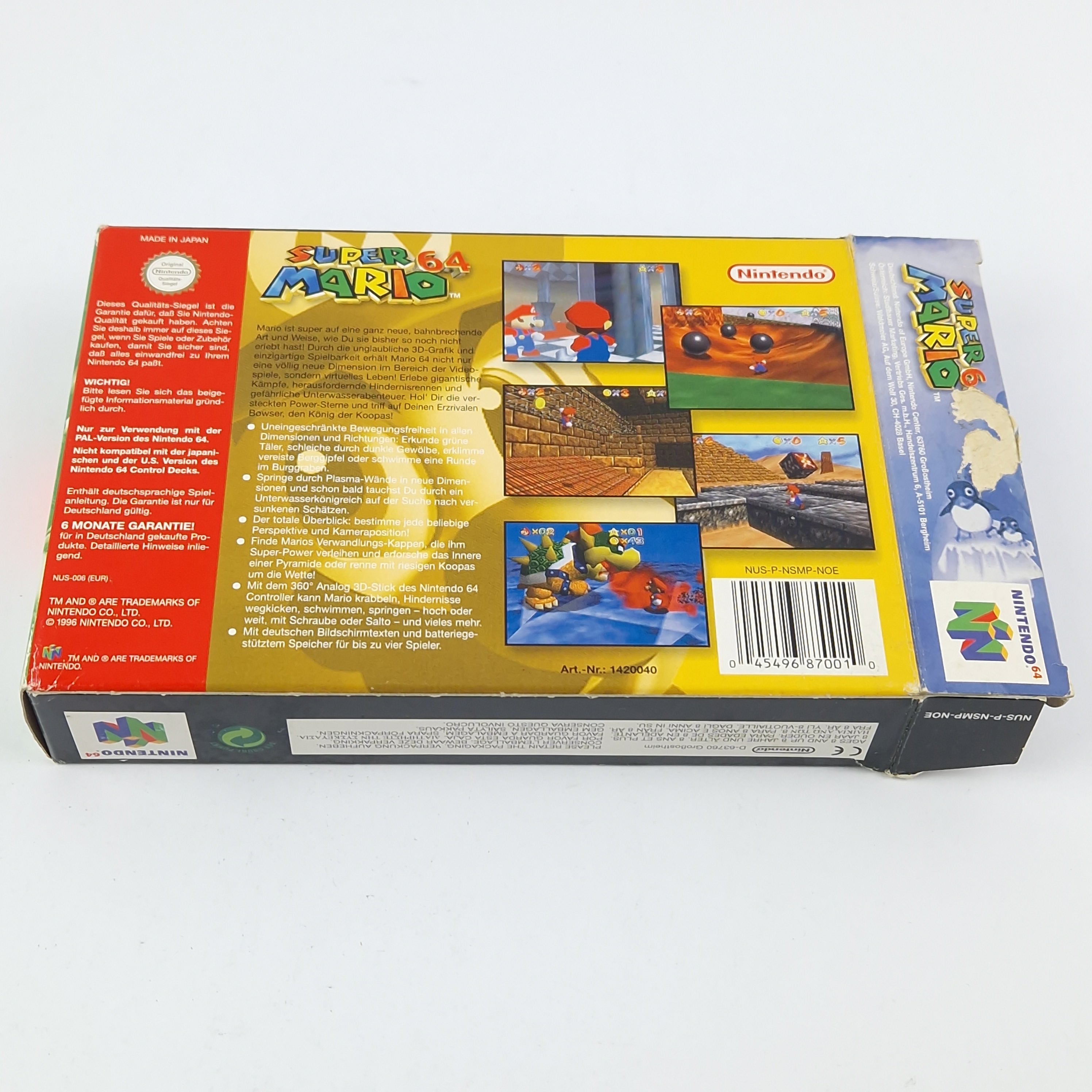Nintendo 64 Spiel – Super Mario 64 Modul Anleitung OVP PAL