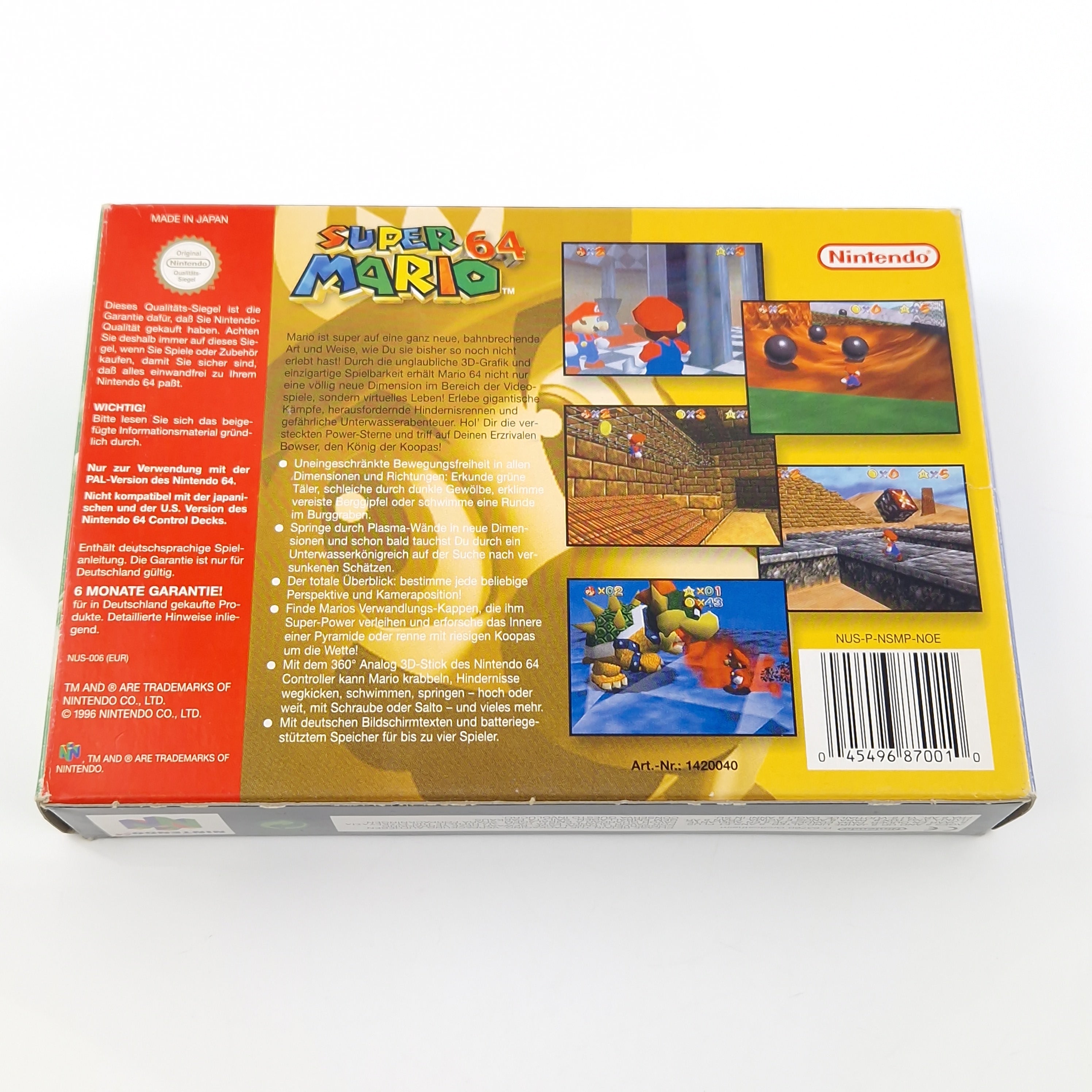 Nintendo 64 Spiel – Super Mario 64 OVP CIB PAL NOE