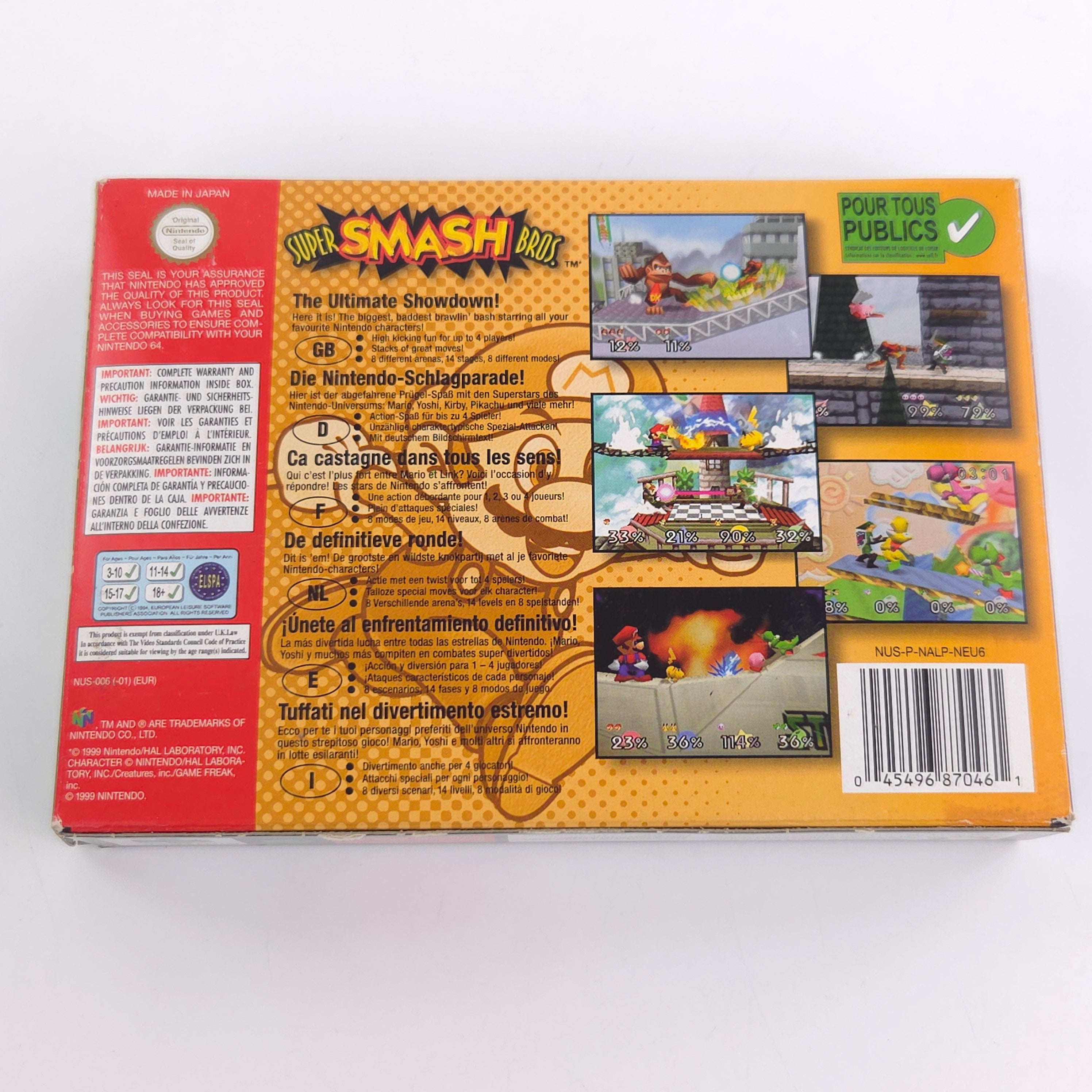 Nintendo 64 Spiel Super Smash Bros. N64 OVP CIB PAL EUR