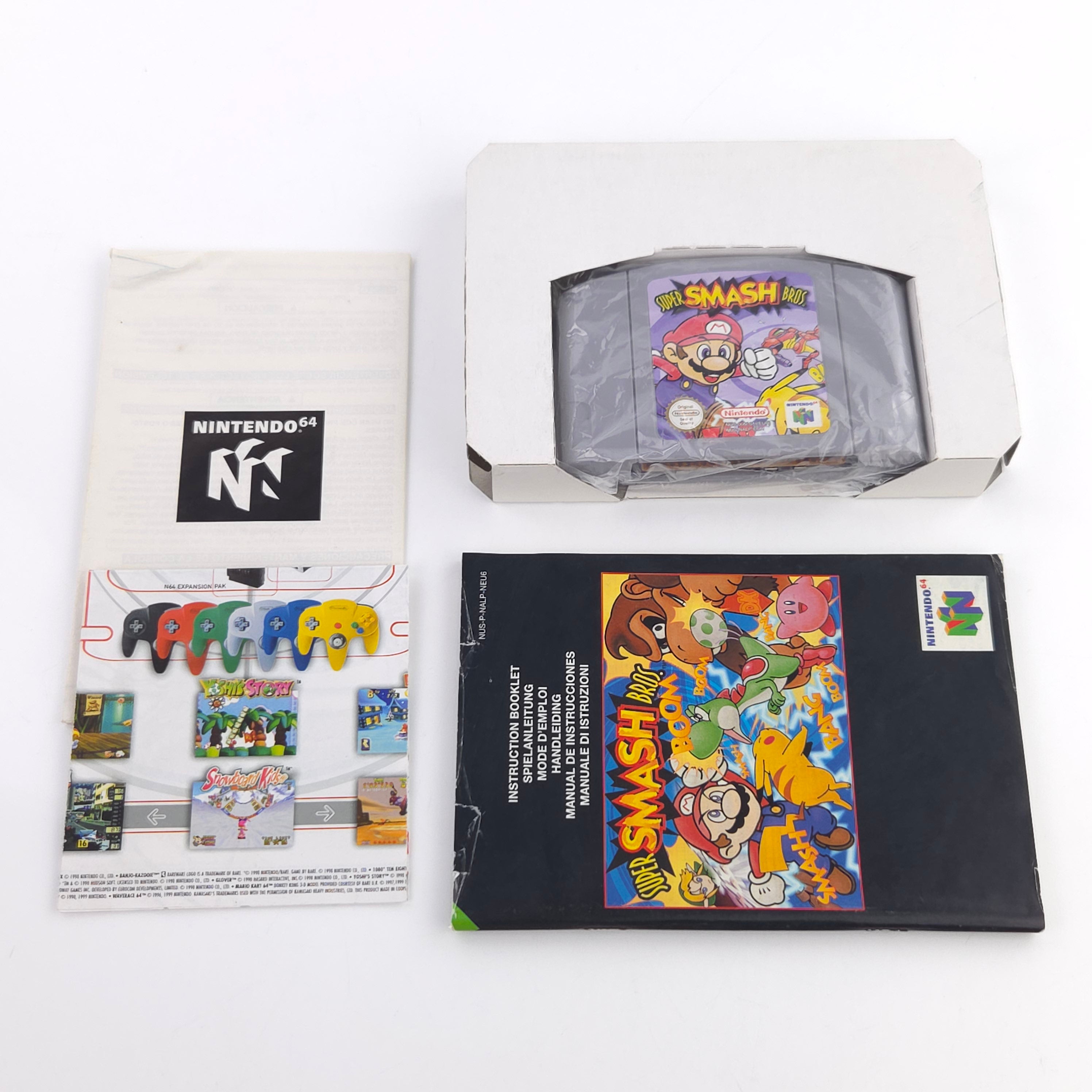 Nintendo 64 Spiel Super Smash Bros. N64 OVP CIB PAL EUR