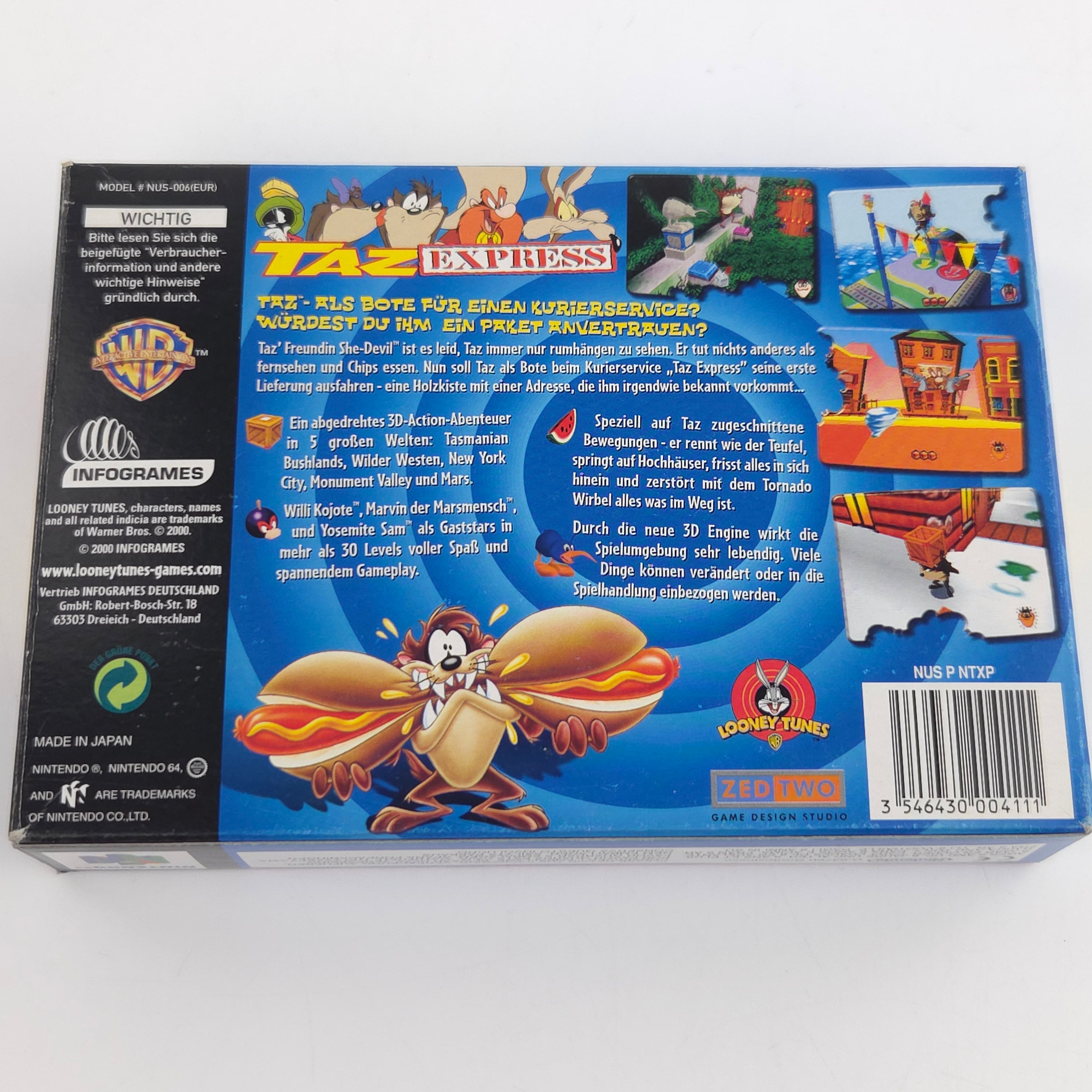 Nintendo 64 Spiel TAZ Express N64 OVP CIB PAL NOE