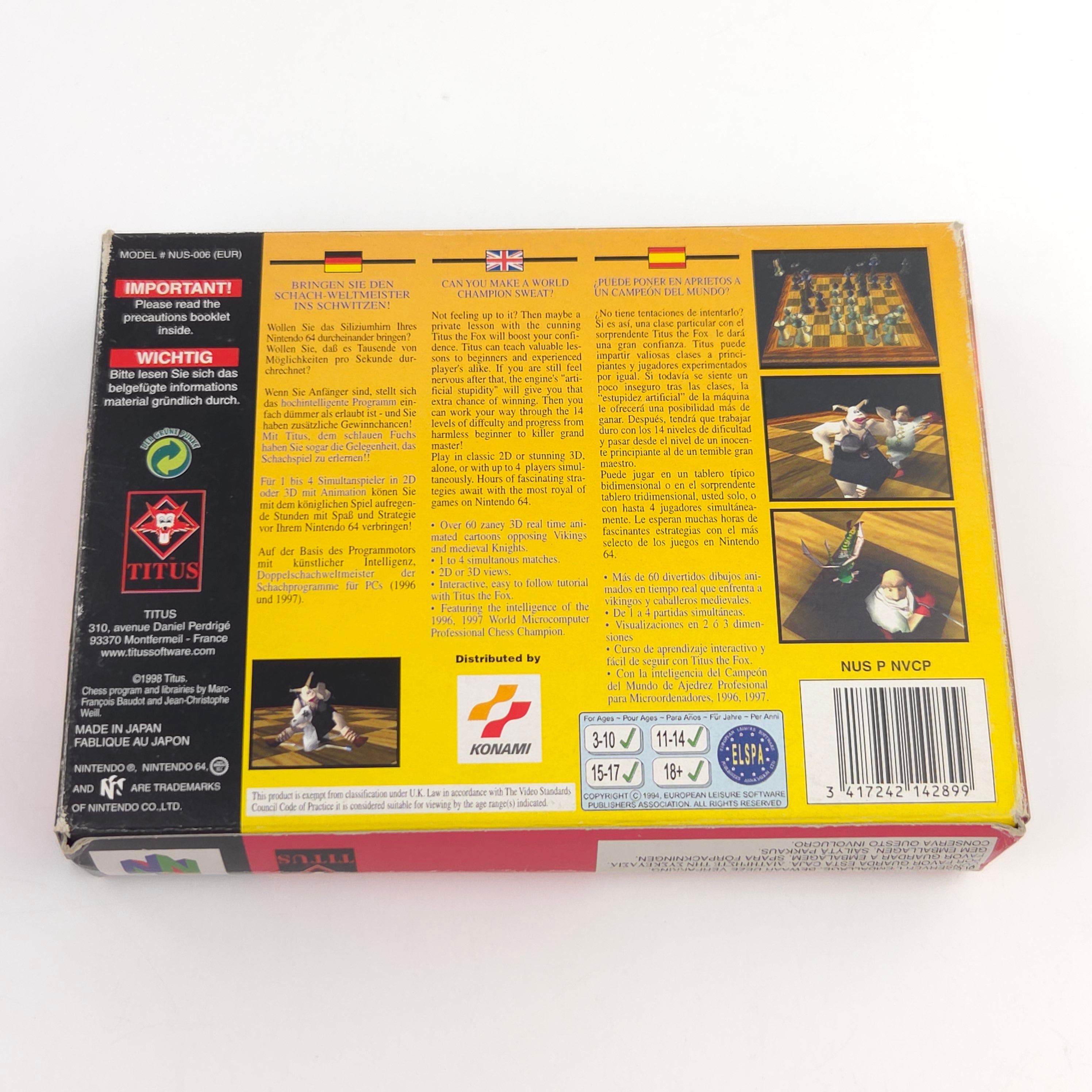 Nintendo 64 Spiel – Virtual Chess 64 (OVP PAL)