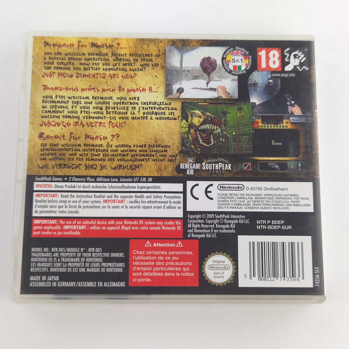 Nintendo DS Spiel Dementium II OVP USK 18