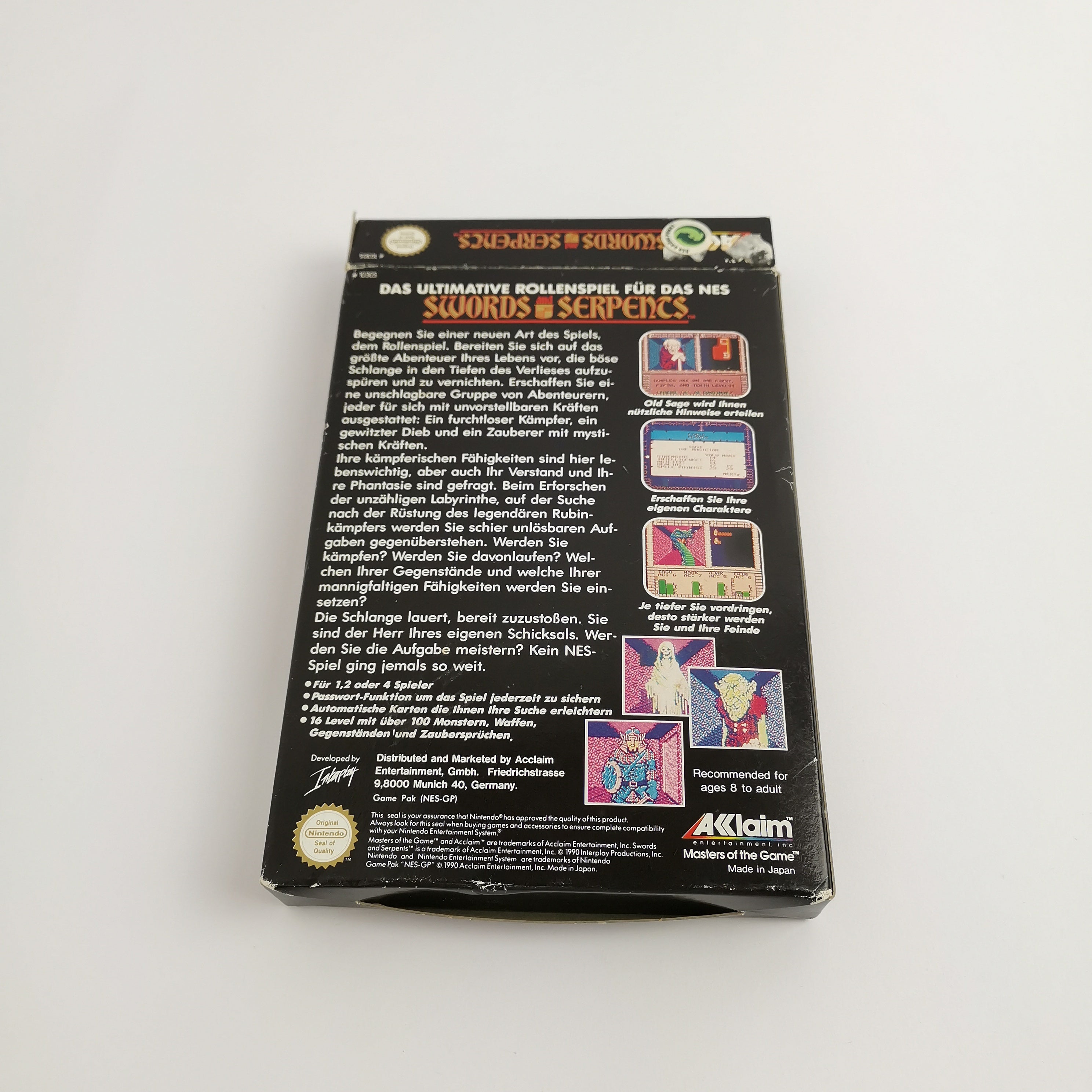 Nintendo Entertainment System Spiel – Swords and Serpents OVP