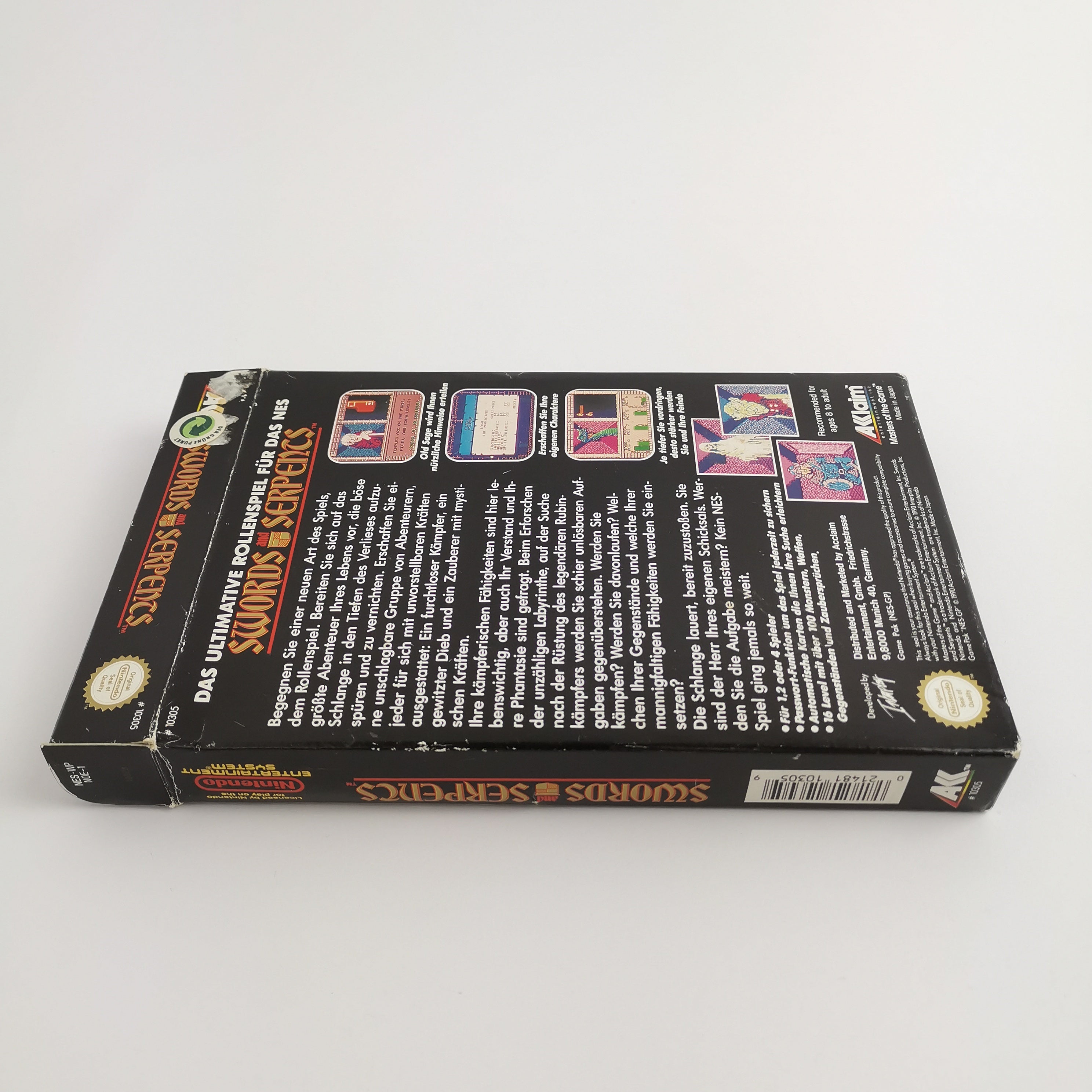 Nintendo Entertainment System Spiel – Swords and Serpents OVP