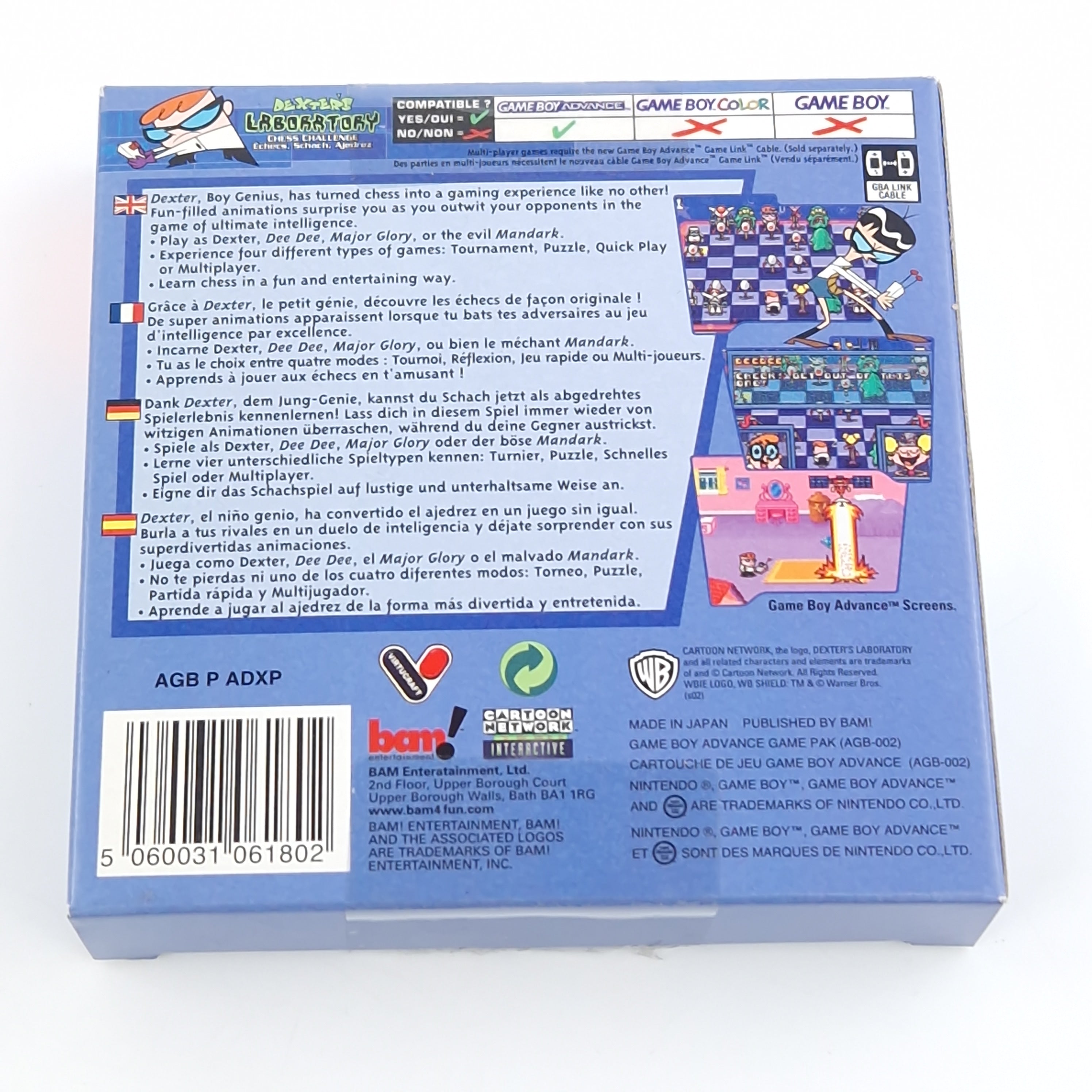Game Boy Advance Spiel – Dexters Laboratory Chess Challenge OVP