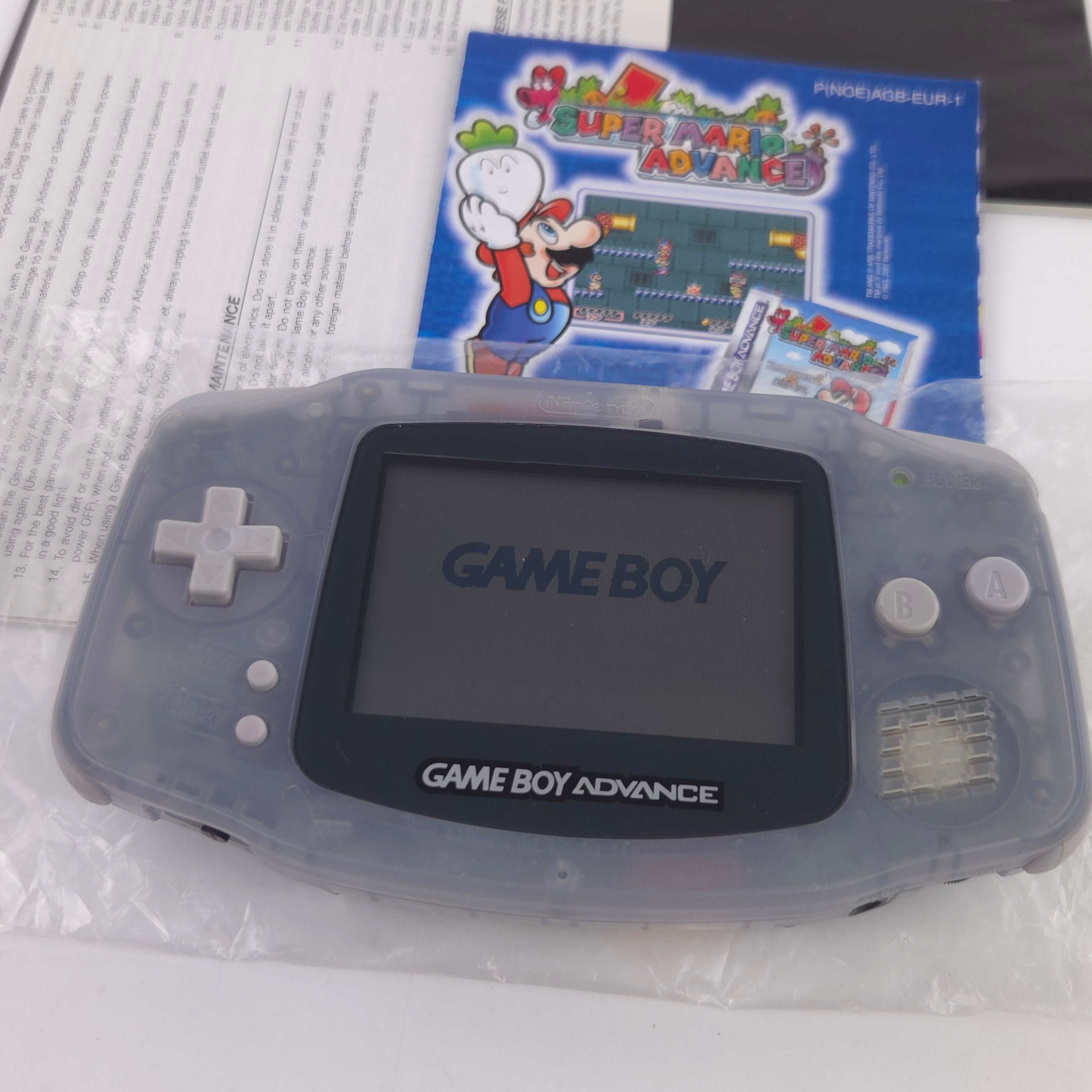 Game Boy Advance Konsole Transparent Blau OVP PAL AGB-001