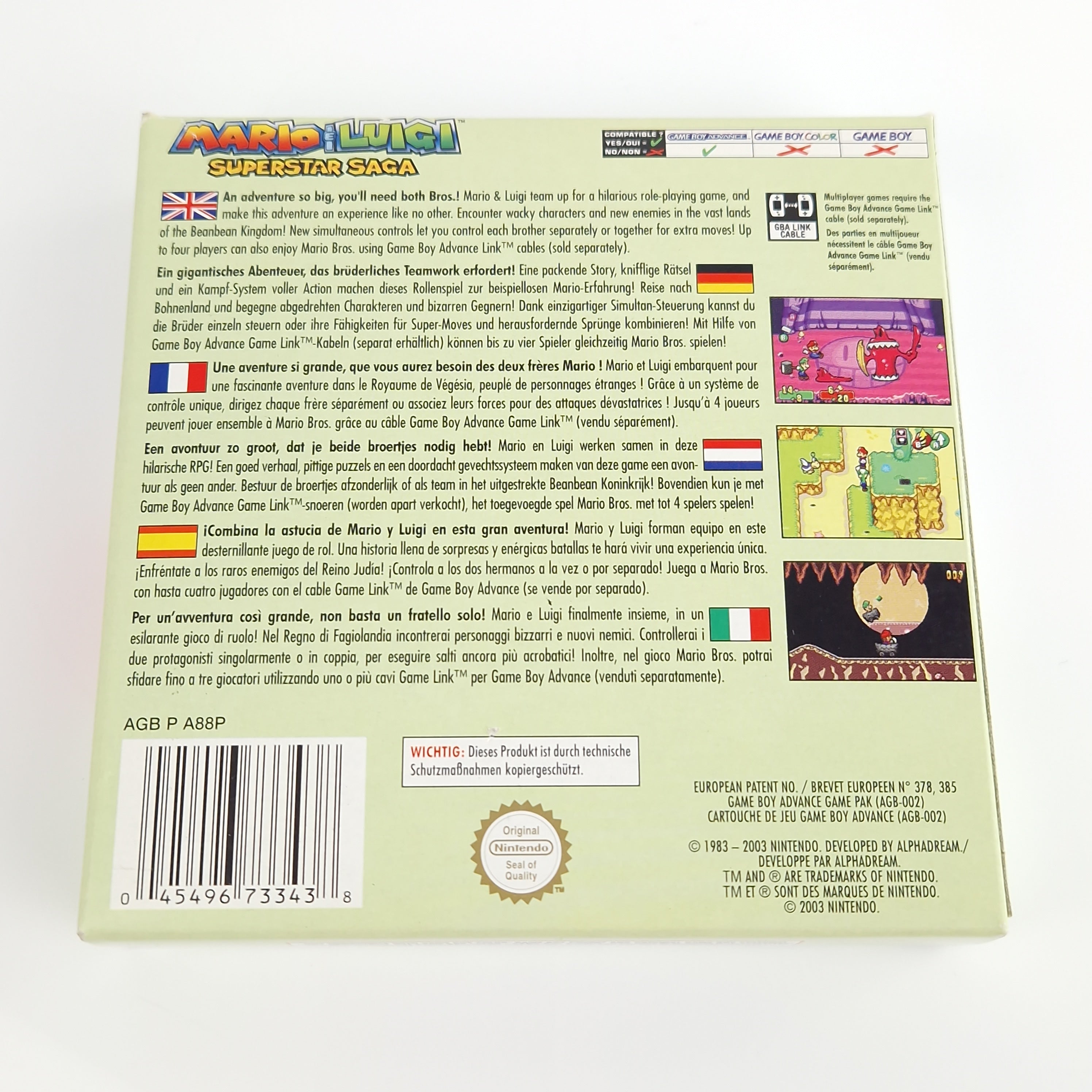 Game Boy Advance Spiel – Mario Luigi Superstar Saga OVP