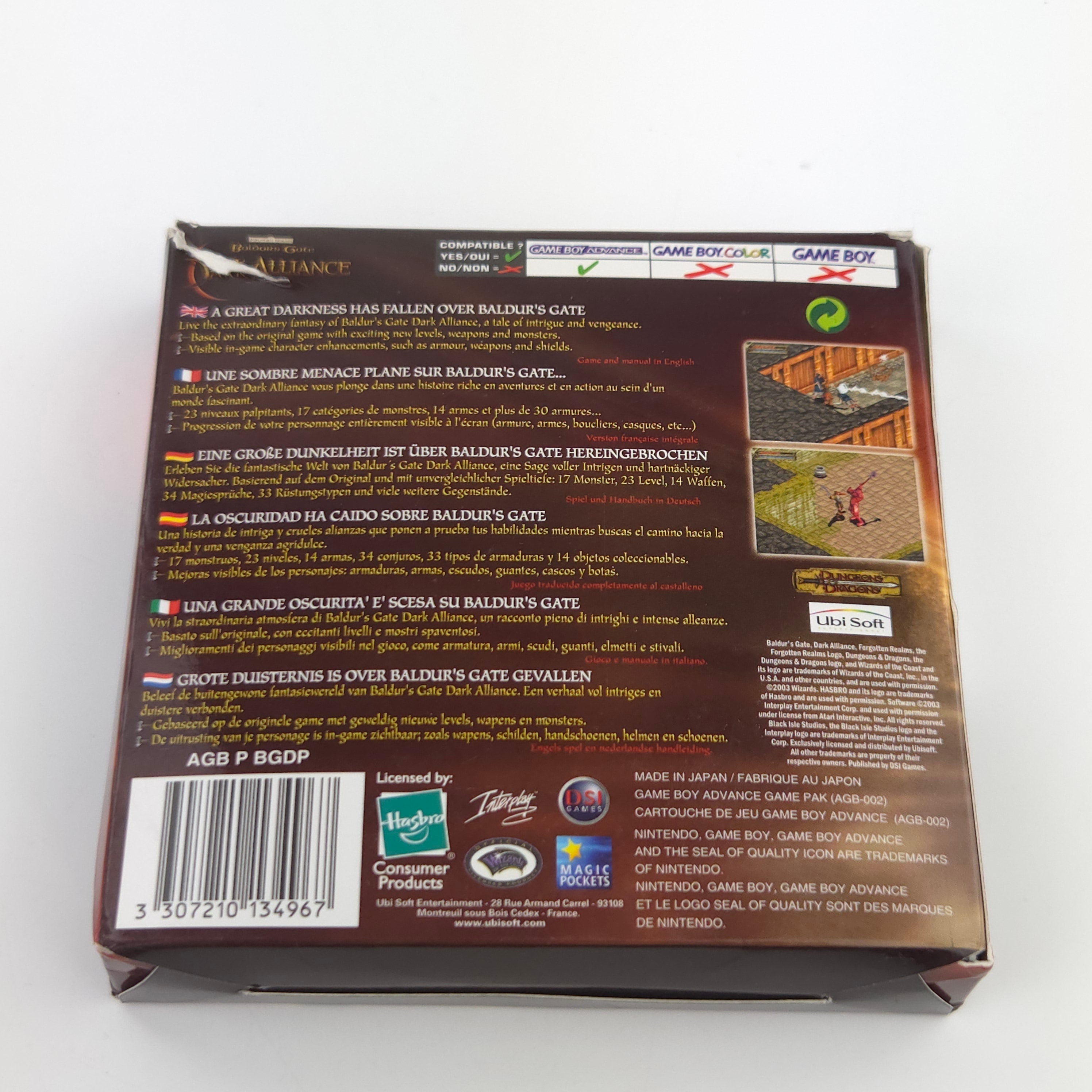Game Boy Advance Spiel – Baldurs Gate Dark Alliance OVP PAL