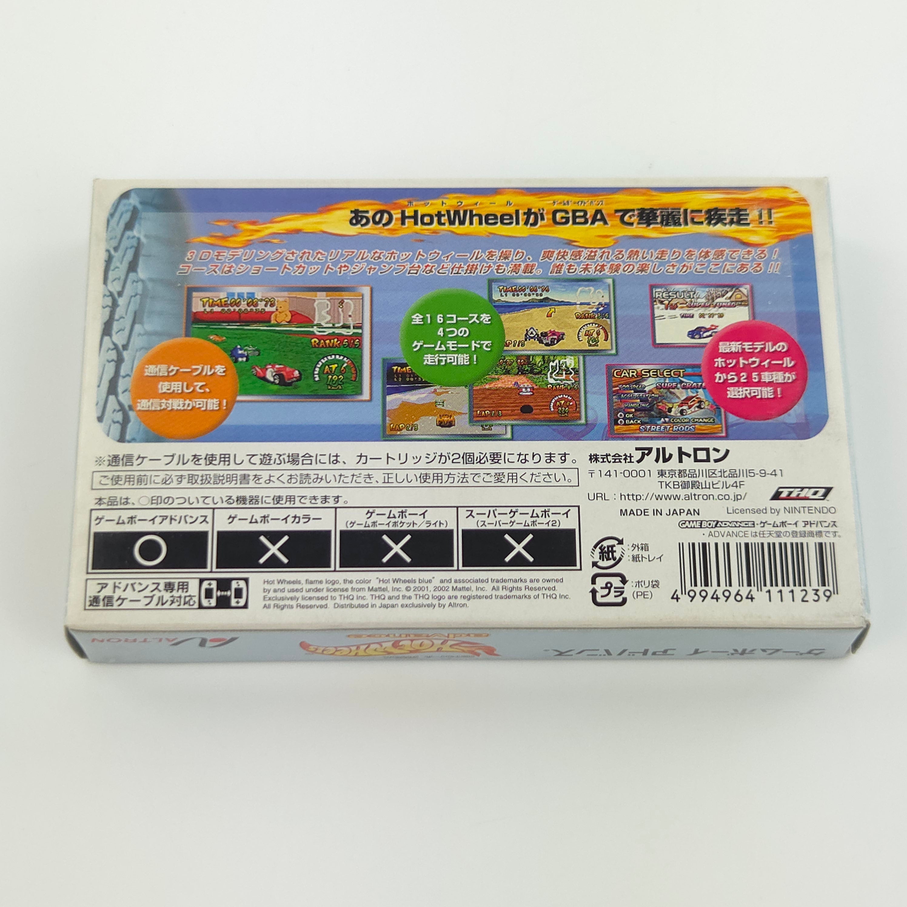 Game Boy Advance Spiel – Hot Wheels Advance (OVP JAPAN)