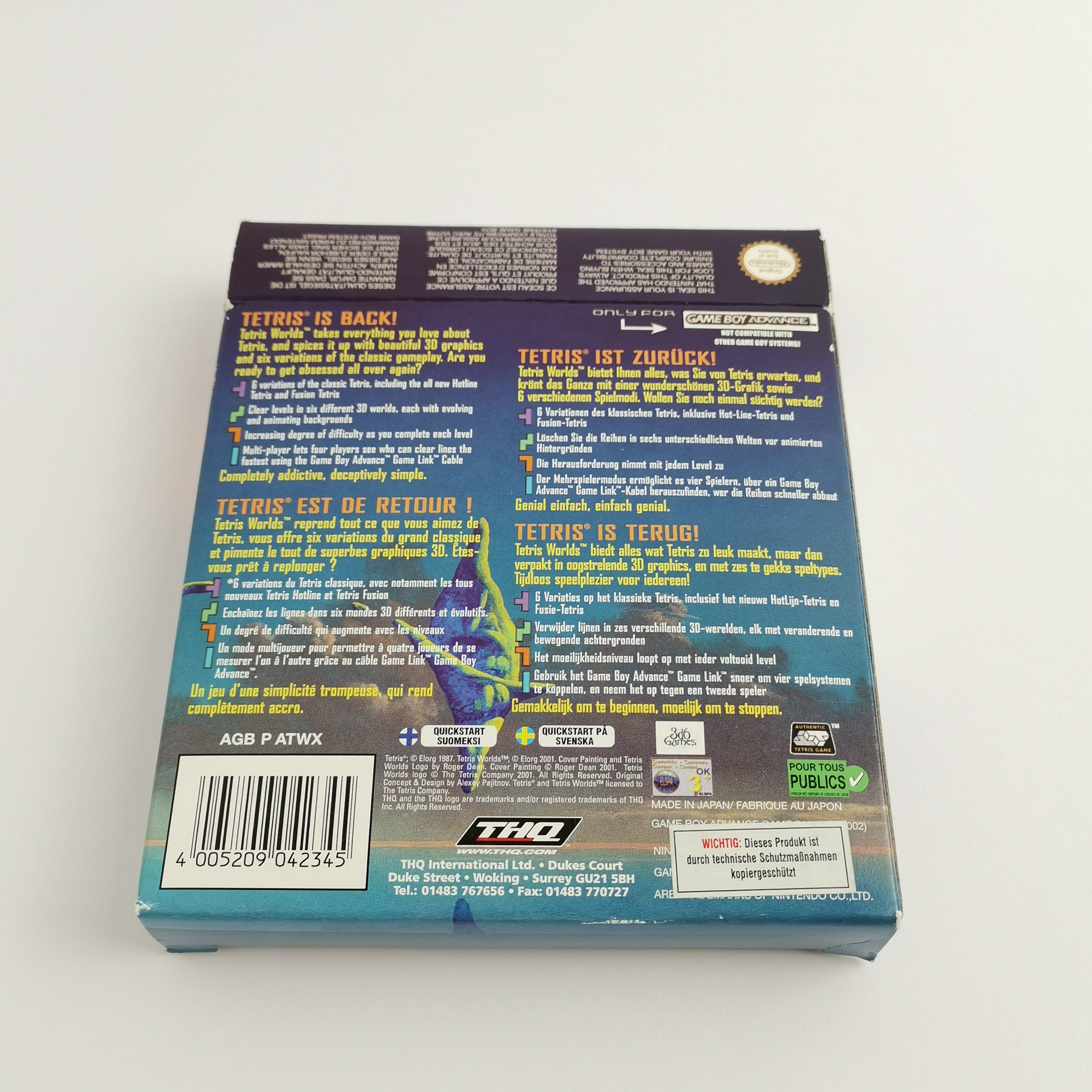 Game Boy Advance Spiel – Tetris Worlds OVP PAL